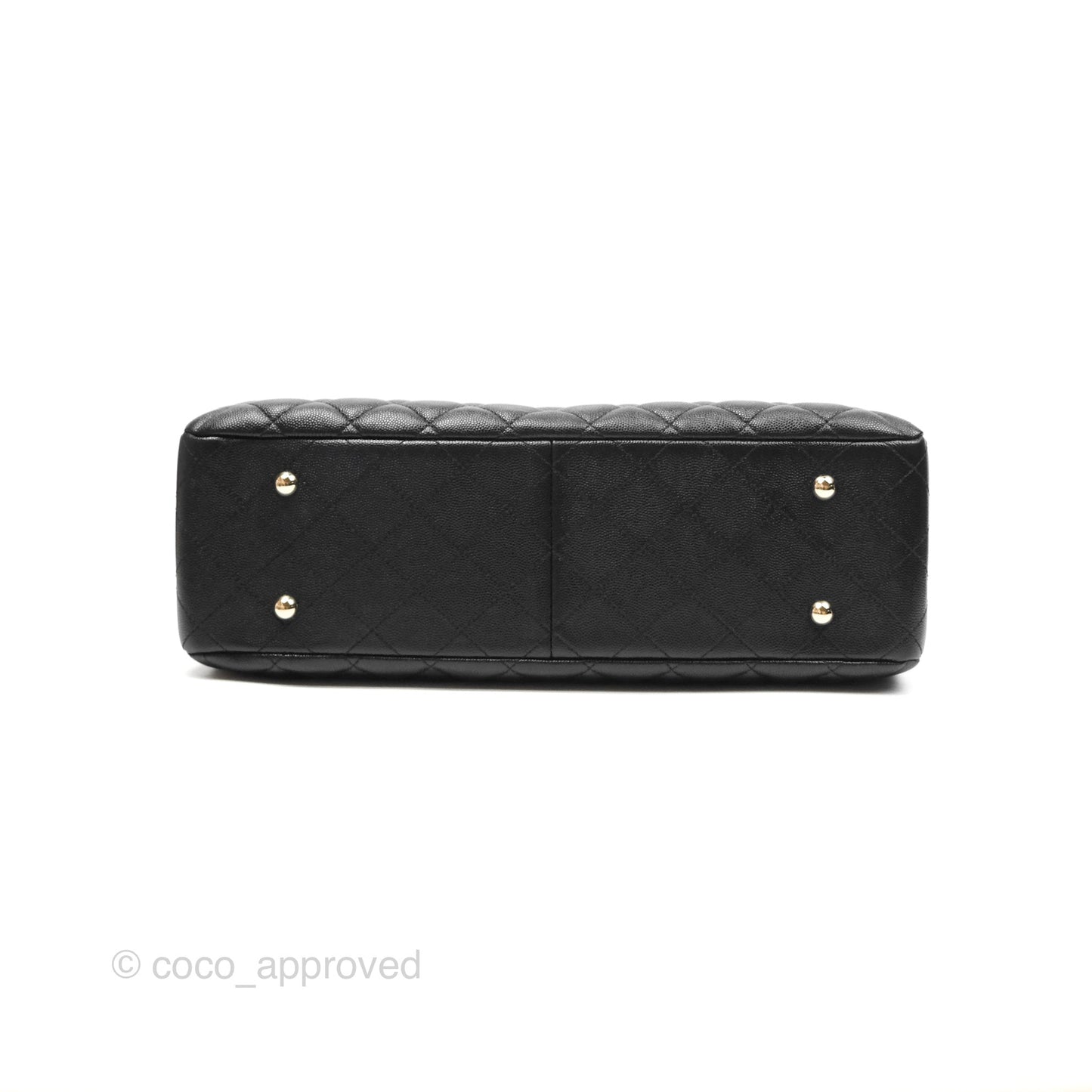 Chanel Large Shopping Tote Quilted Black Caviar Gold Hardware