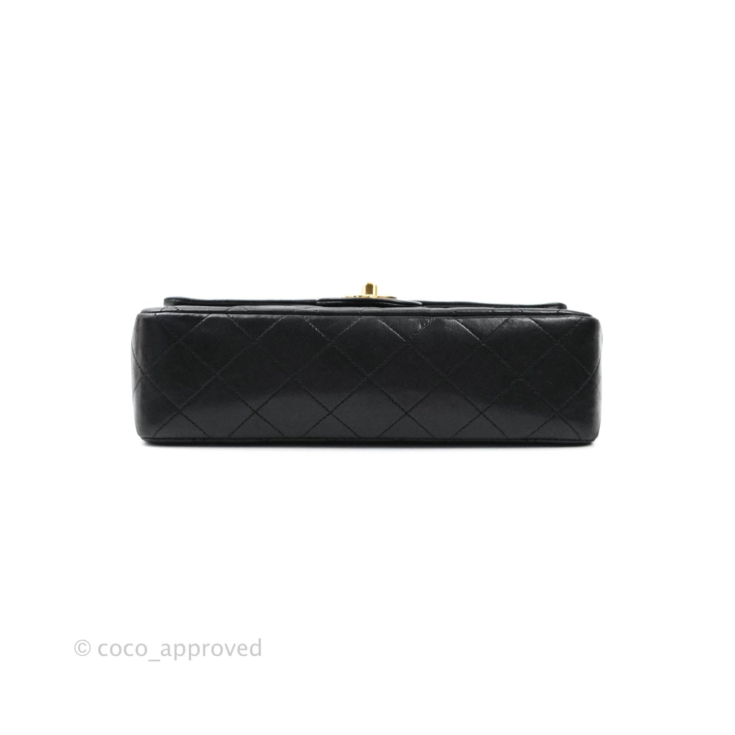 Chanel Vintage S/M Lambskin Small Double Flap Bag Black 24K Gold Hardware