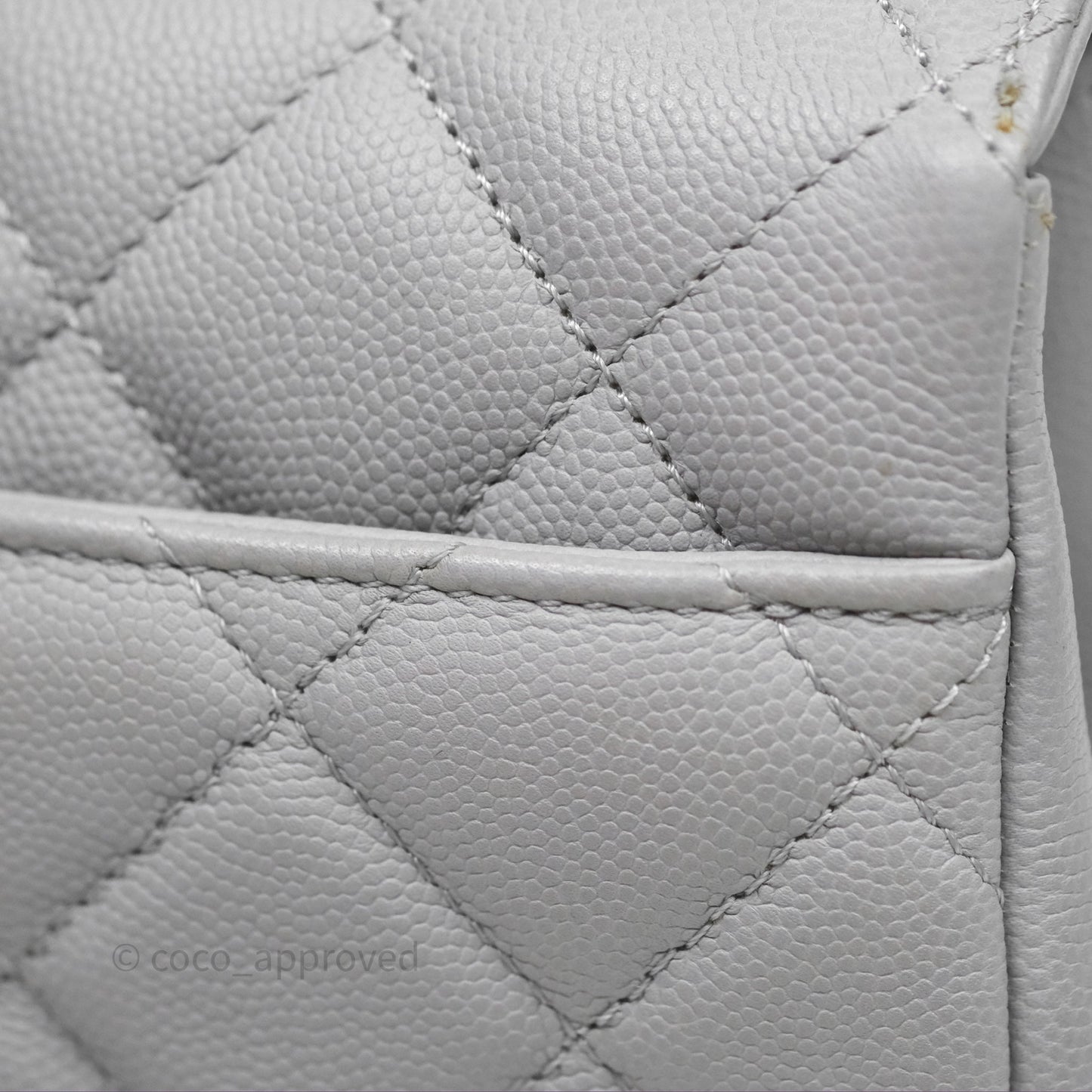 Chanel Quilted Medium Business Affinity Flap Grey Caviar Gold Hardware