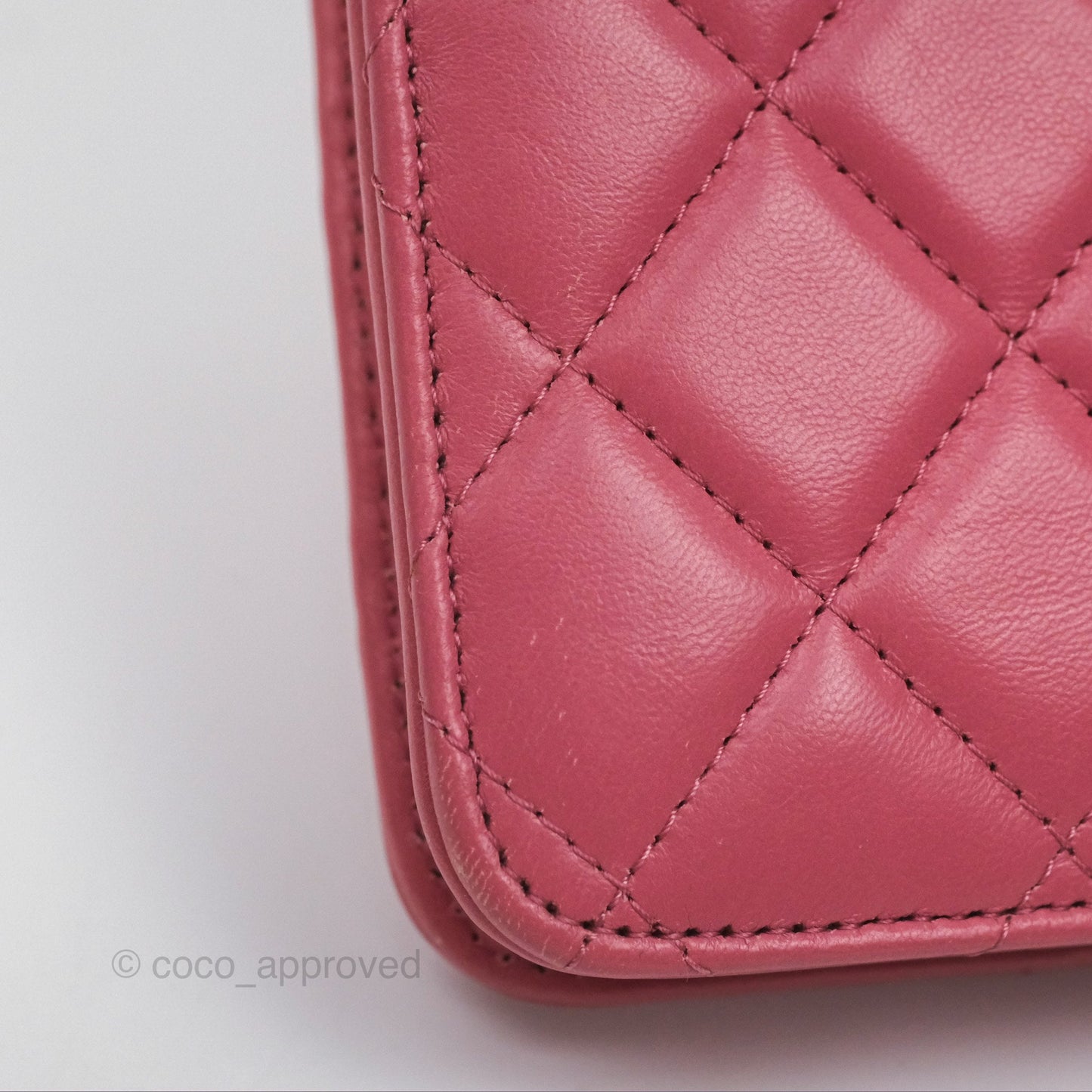 Chanel All Slide Wallet on Chain WOC Adjustable Chain Quilted Pink Lambskin