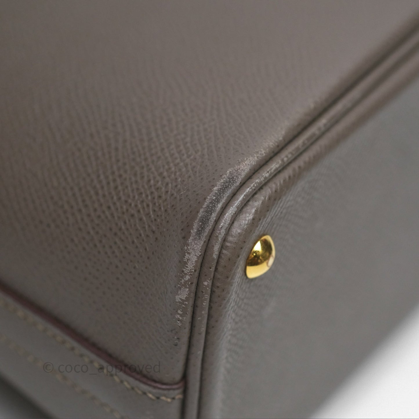 Hermès Bolide 27 Etain 8F Epsom Gold Hardware