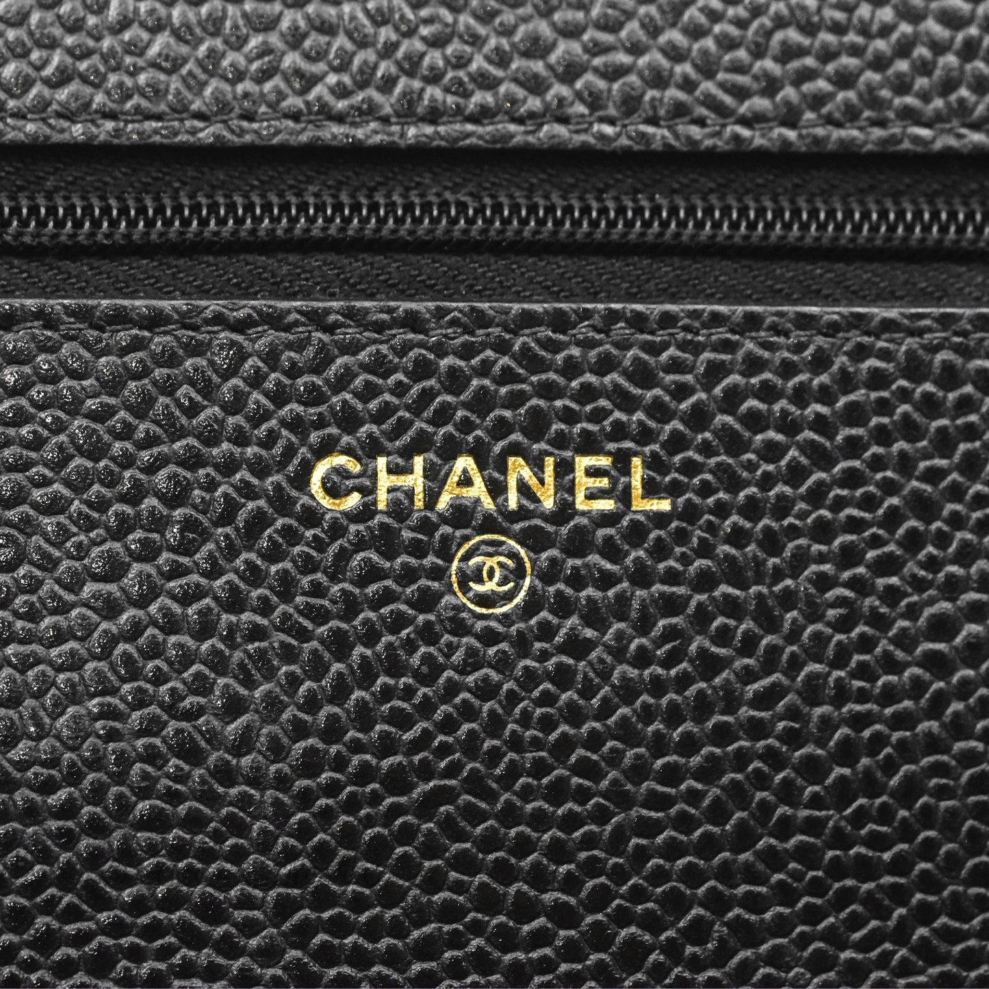 Chanel Classic Quilted Wallet On Chain WOC Black Caviar Gold Hardware