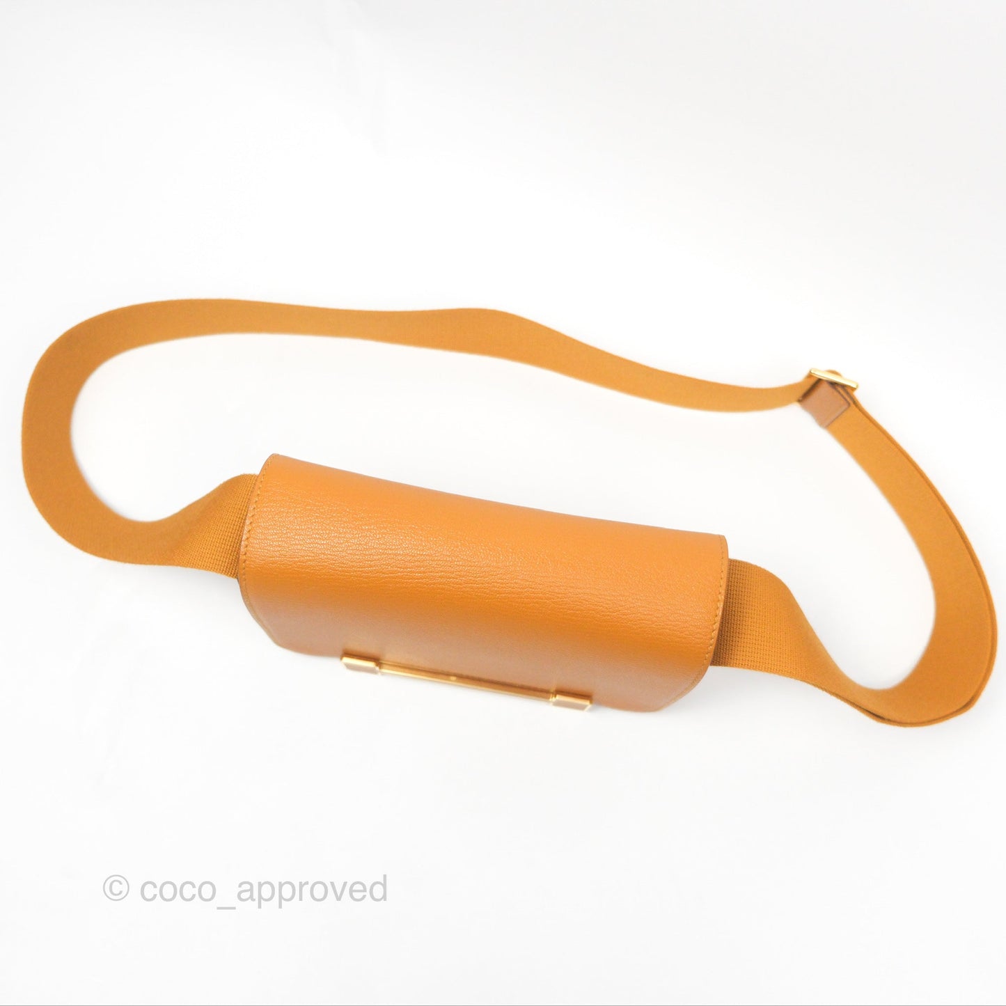 Hermès Geta Bag Caramel Chevre Mysore Gold Hardware