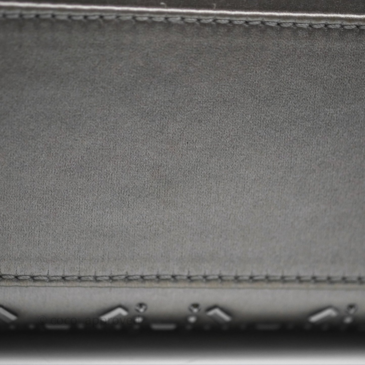 Christian Dior Mini Lady Dior Bag Grey Strass Cannage Satin Silver Hardware