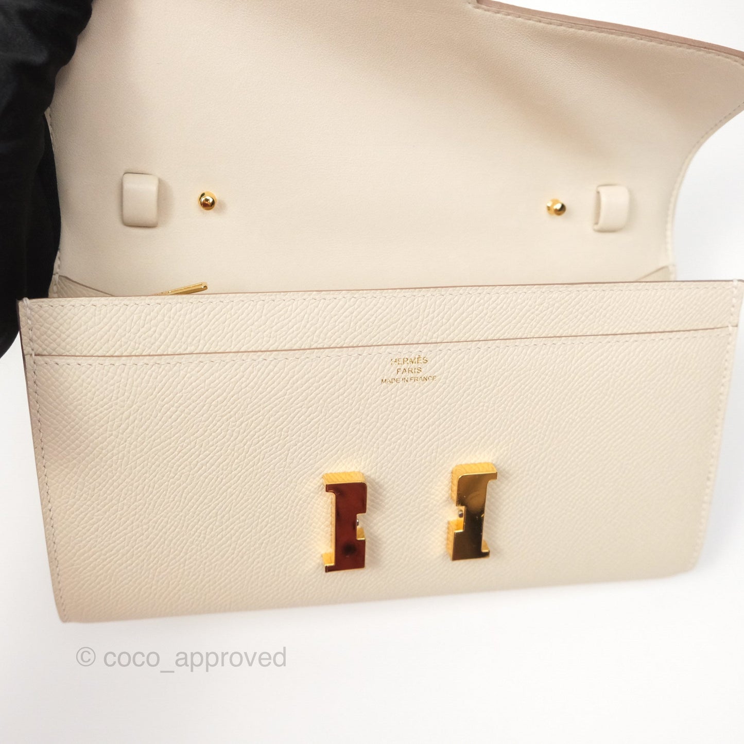 Hermès Constance Long To Go Wallet Craie 10 Epsom Gold Hardware