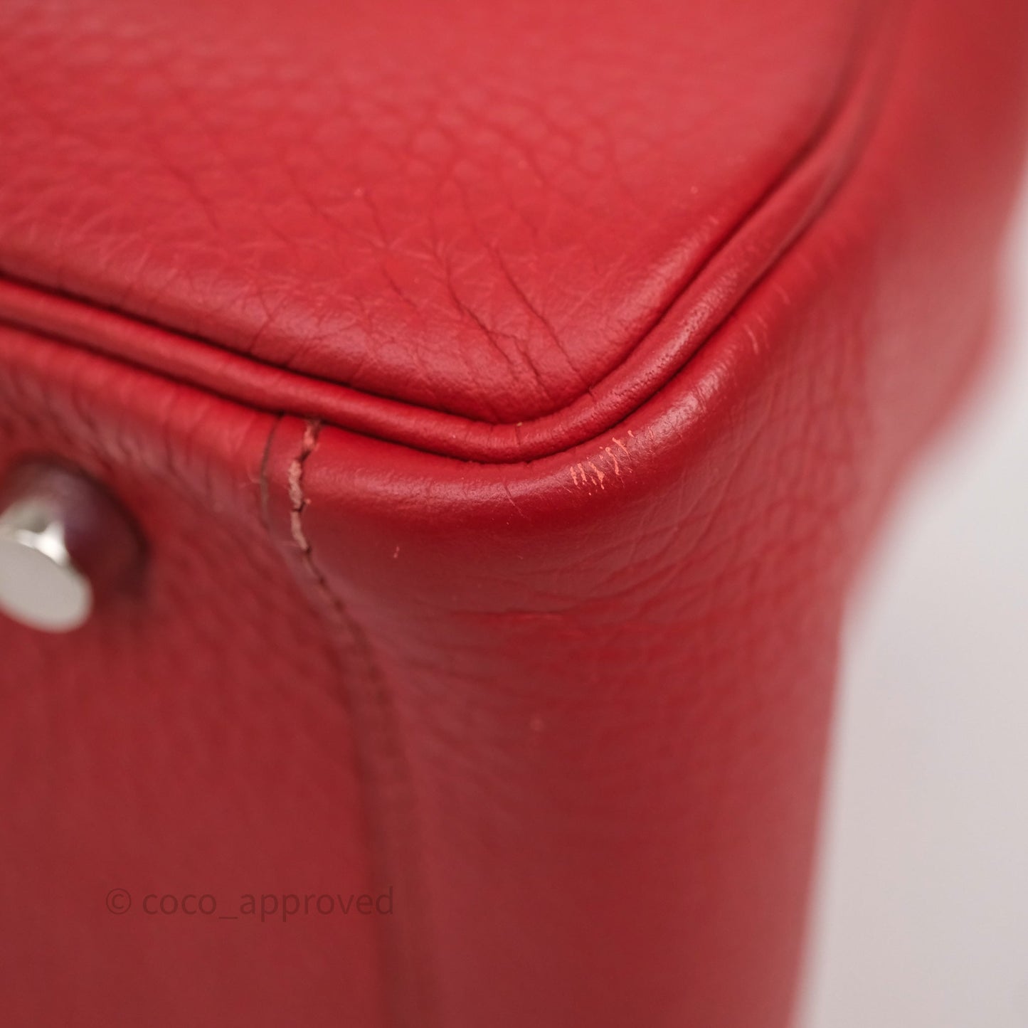 Hermès Lindy 30 Rouge Garance 54 Clemence Palladium Hardware