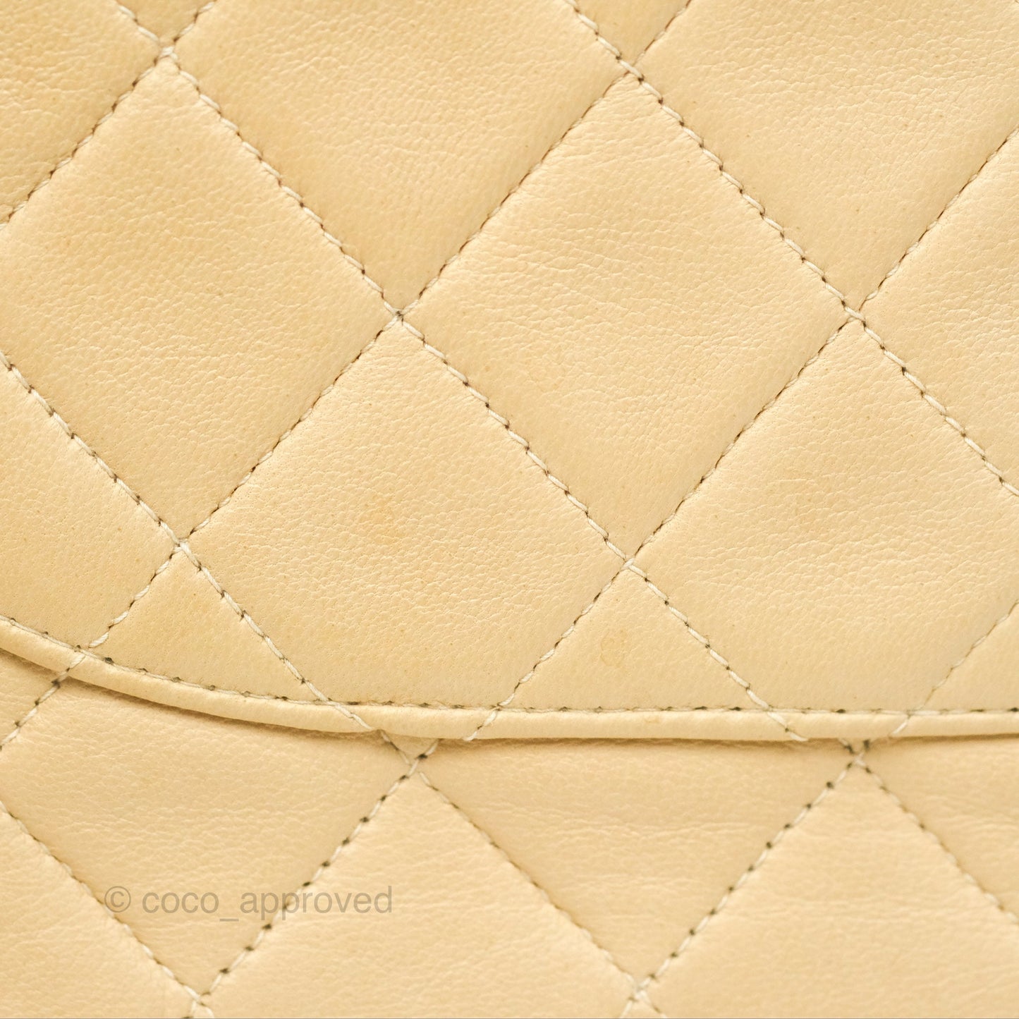 Chanel Vintage Medium Classic Flap Beige Lambskin 24K Gold Hardware