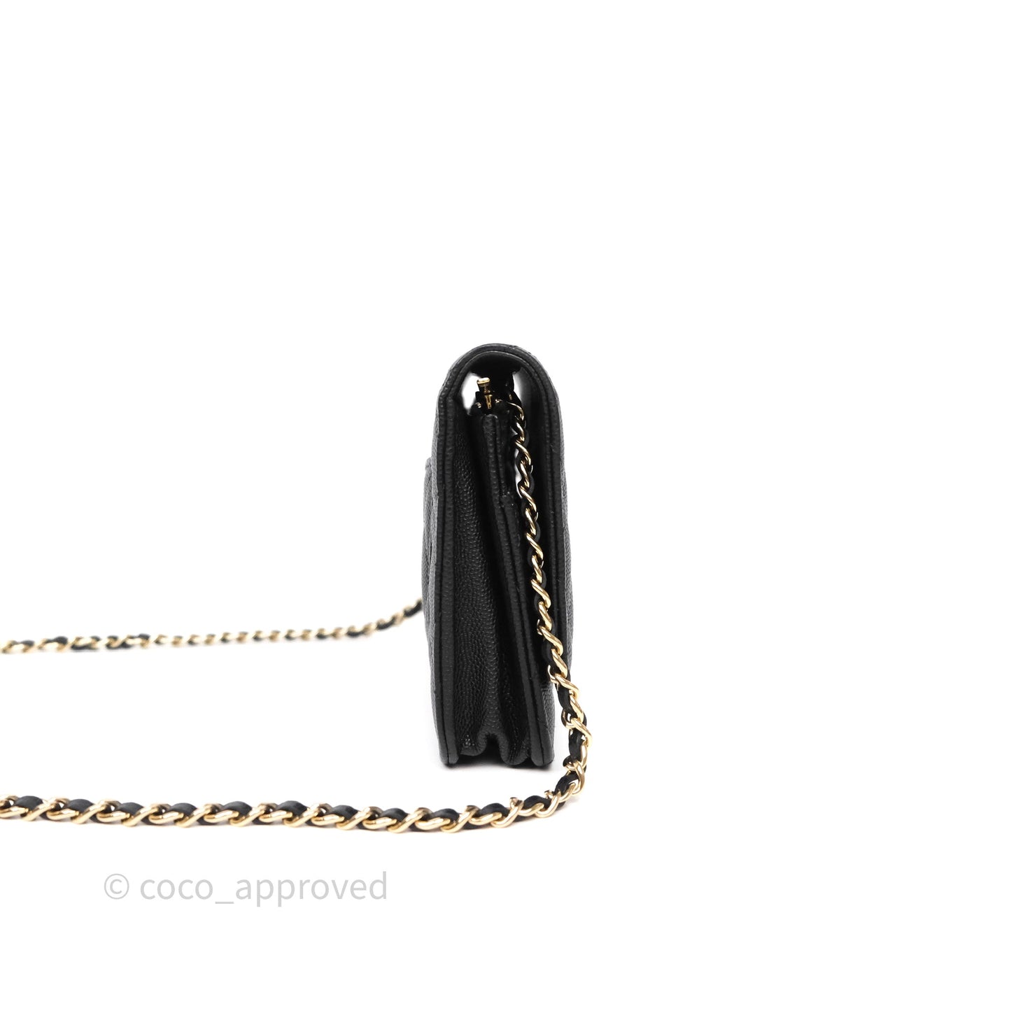 Chanel Wallet On Chain WOC Black Caviar Gold Hardware 23C