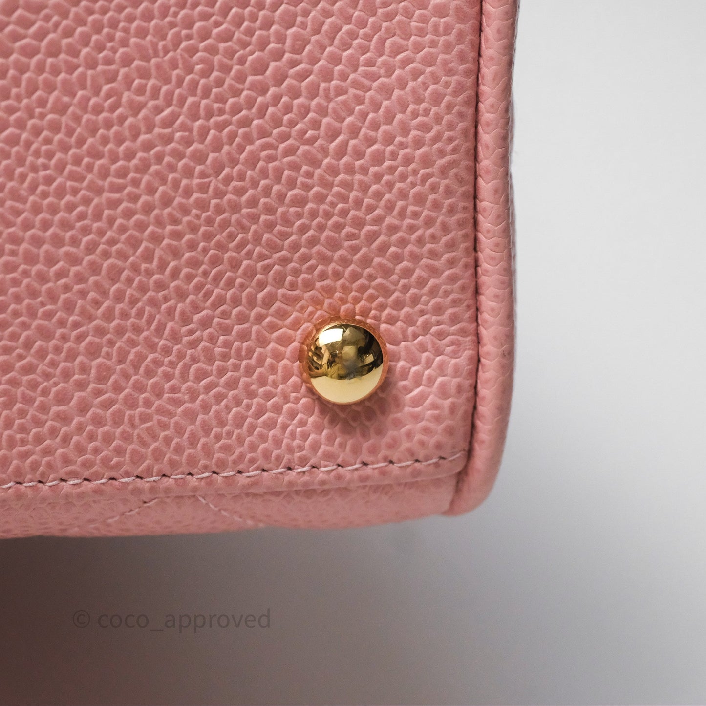 Chanel Vintage Mini CC Boston Bag Sakura Pink Caviar Gold Hardware