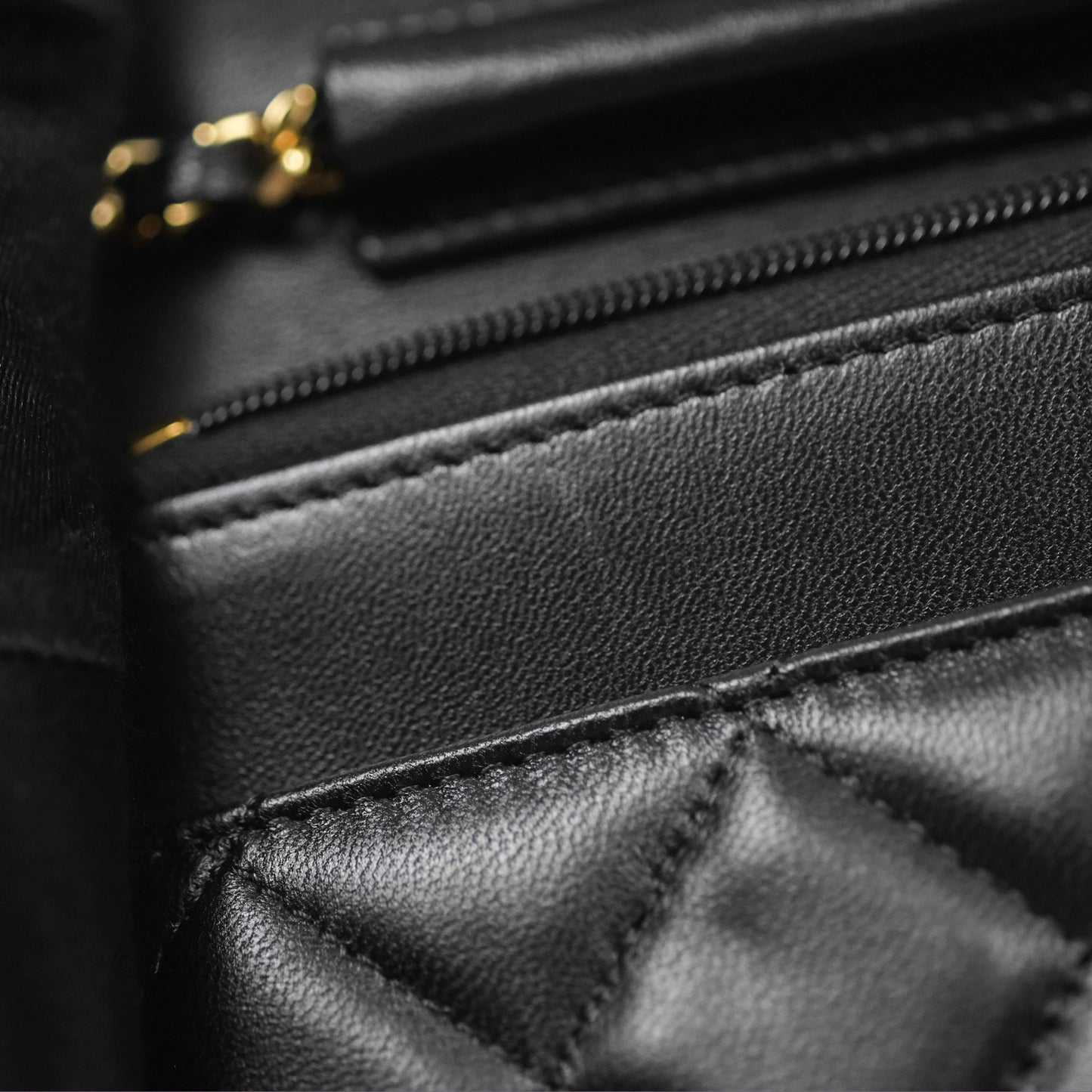 Chanel Quilted Classic Wallet on Chain WOC Black Lambskin Gold Hardware