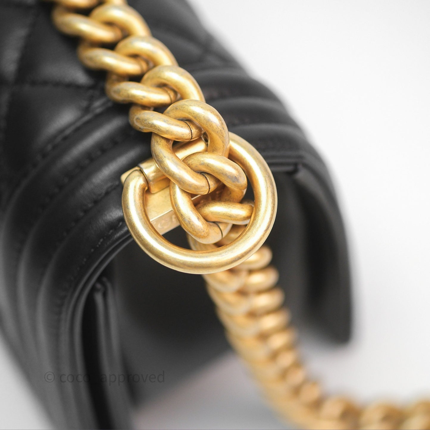 Chanel Small Boy Black Lambskin Aged Gold Hardware