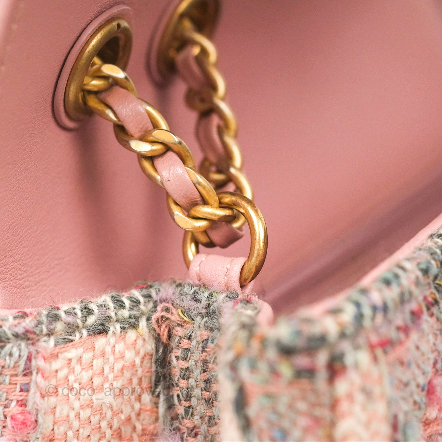 Chanel Small CC Filigree Flap Pink Tweed