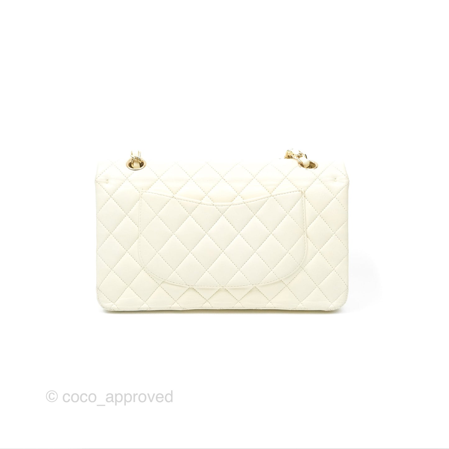 Chanel Medium Classic Flap Quilted Pale Yellow Lambskin Gold Hardware