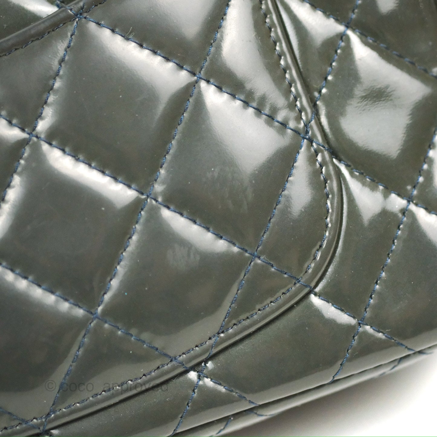 Chanel Quilted Mini Rectangular Green Patent Silver Hardware