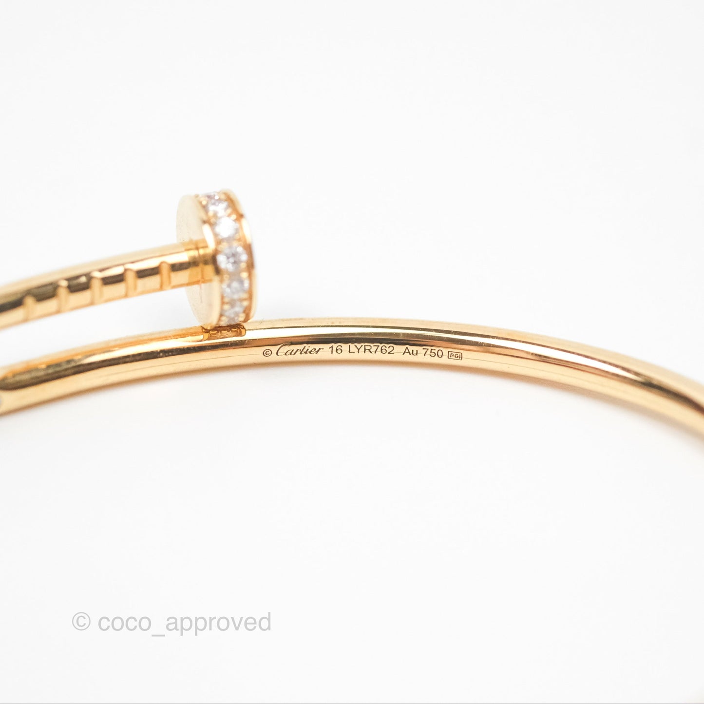 Cartier Small Juste Un Clou Bracelet 18K Yellow Gold Diamond