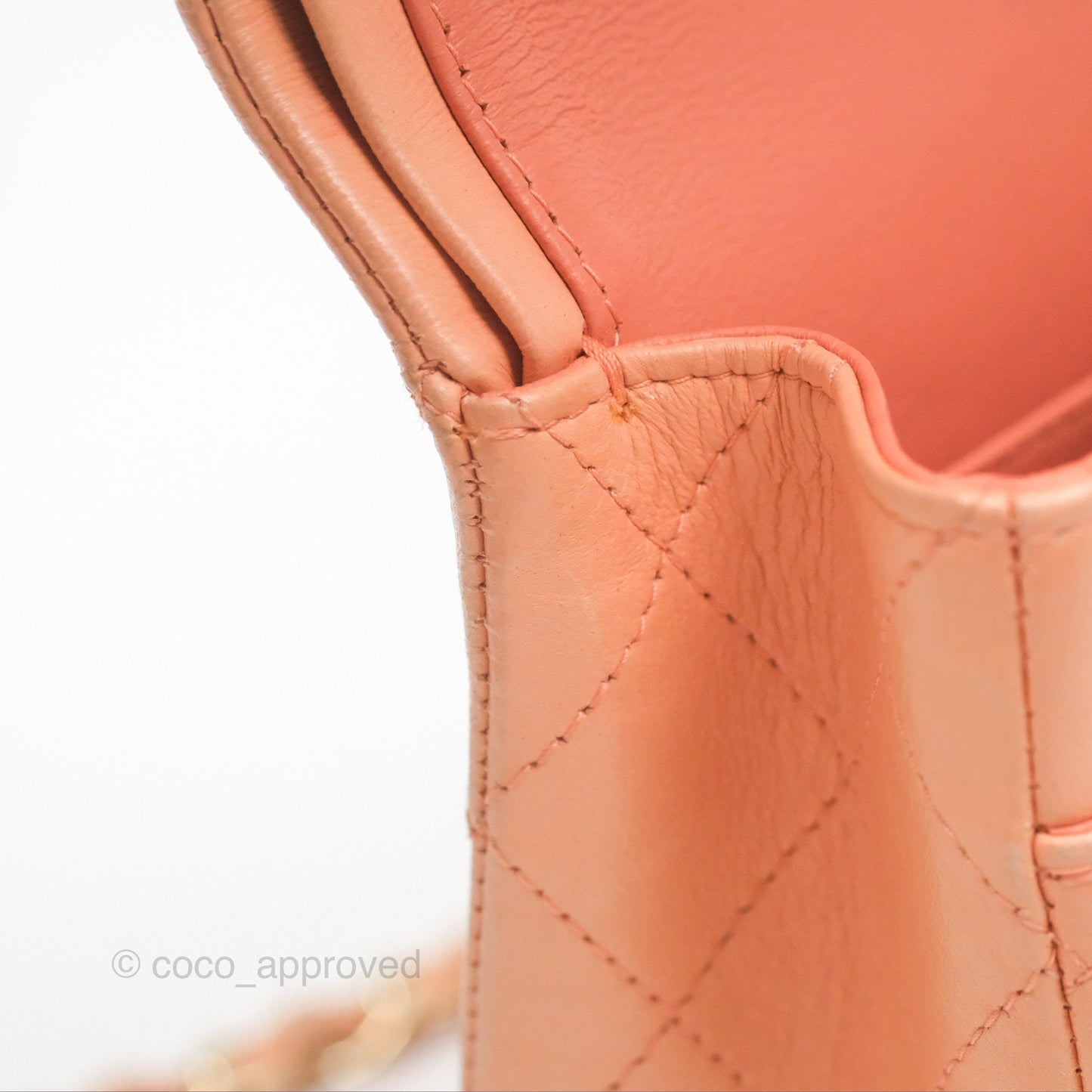 Chanel Classic M/L Medium Flap Quilted Peach Lambskin Gold Hardware
