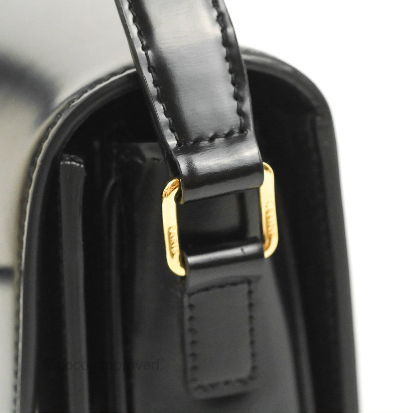 Celine Medium Triomphe Black Shiny Calfskin