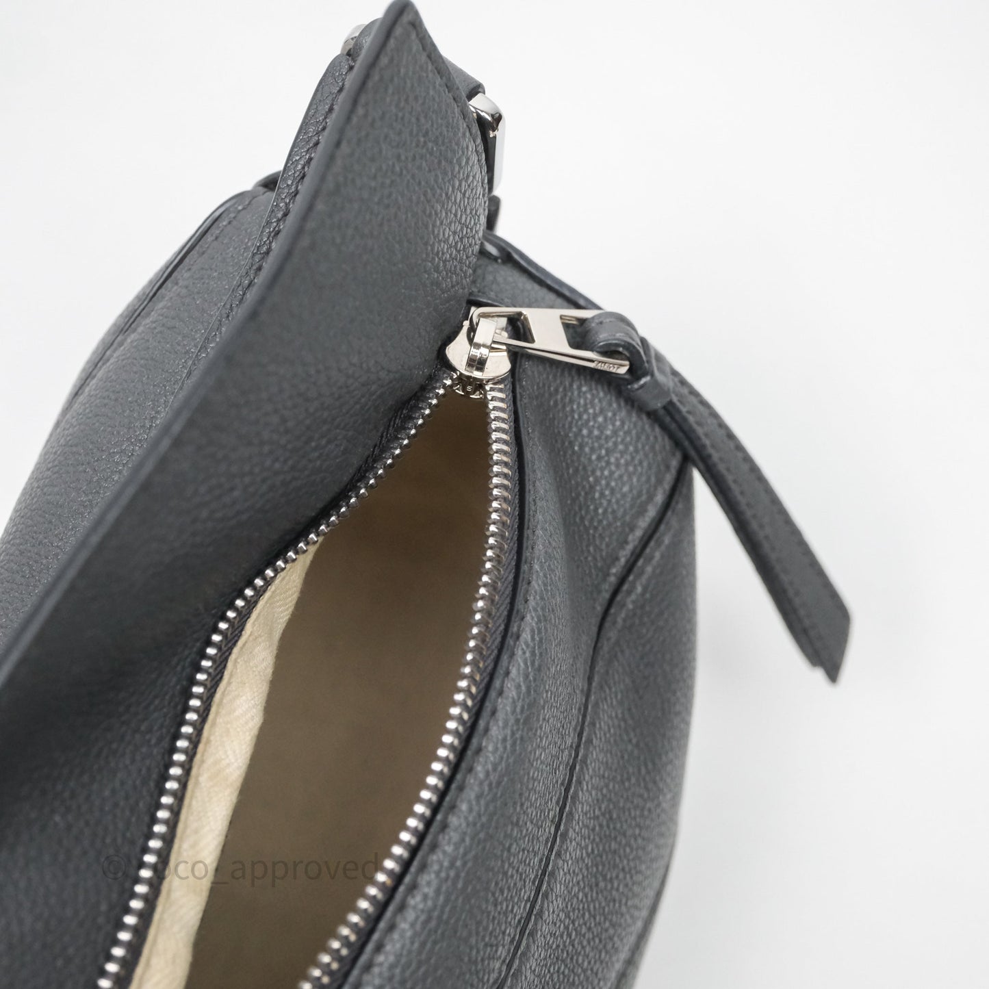 Loewe Small Puzzle Grey Calfskin Edge Bag