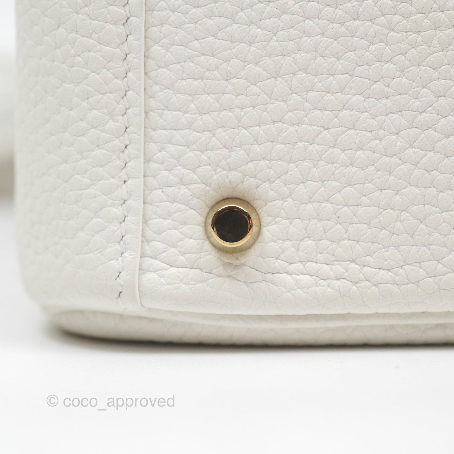 Hermès Mini Lindy 20 New White 0U Clemence Gold Hardware