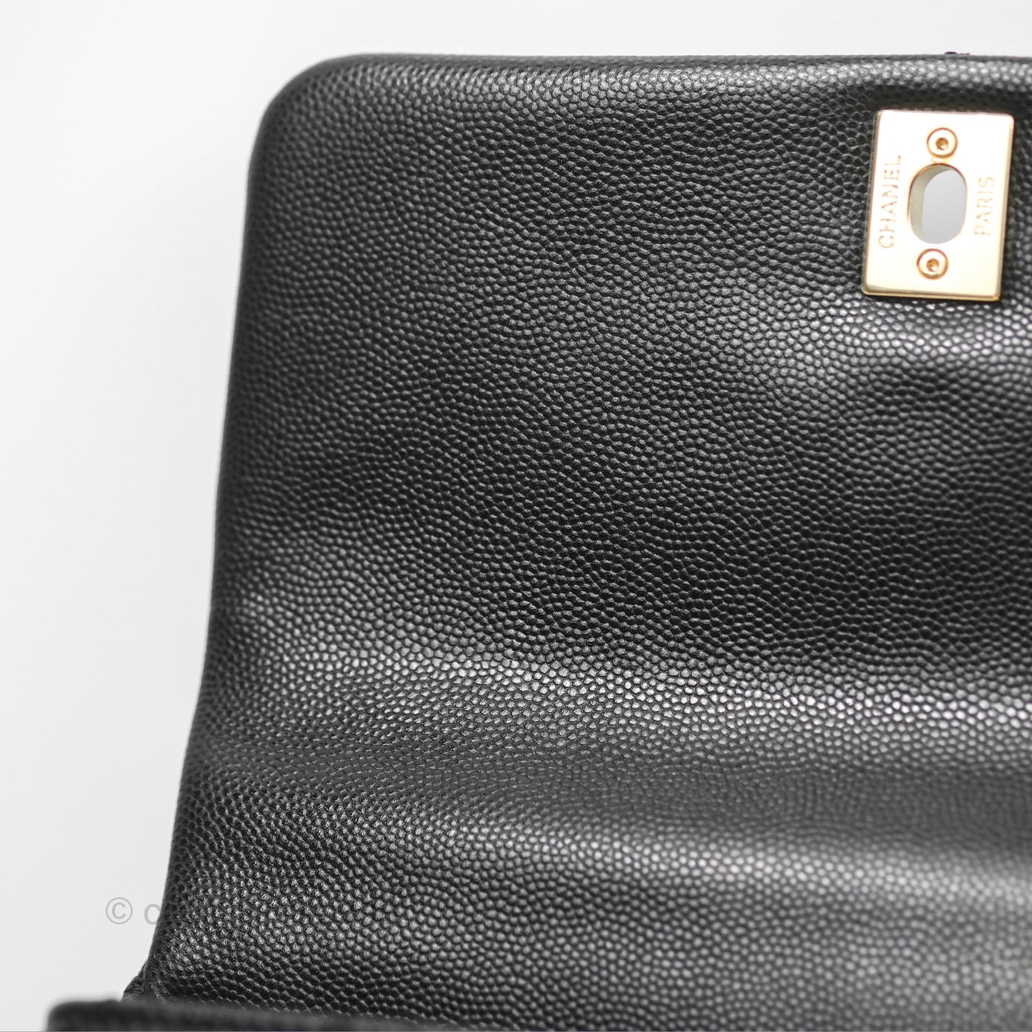 Chanel Small Quilted Coco Handle Black Caviar Gold Hardware