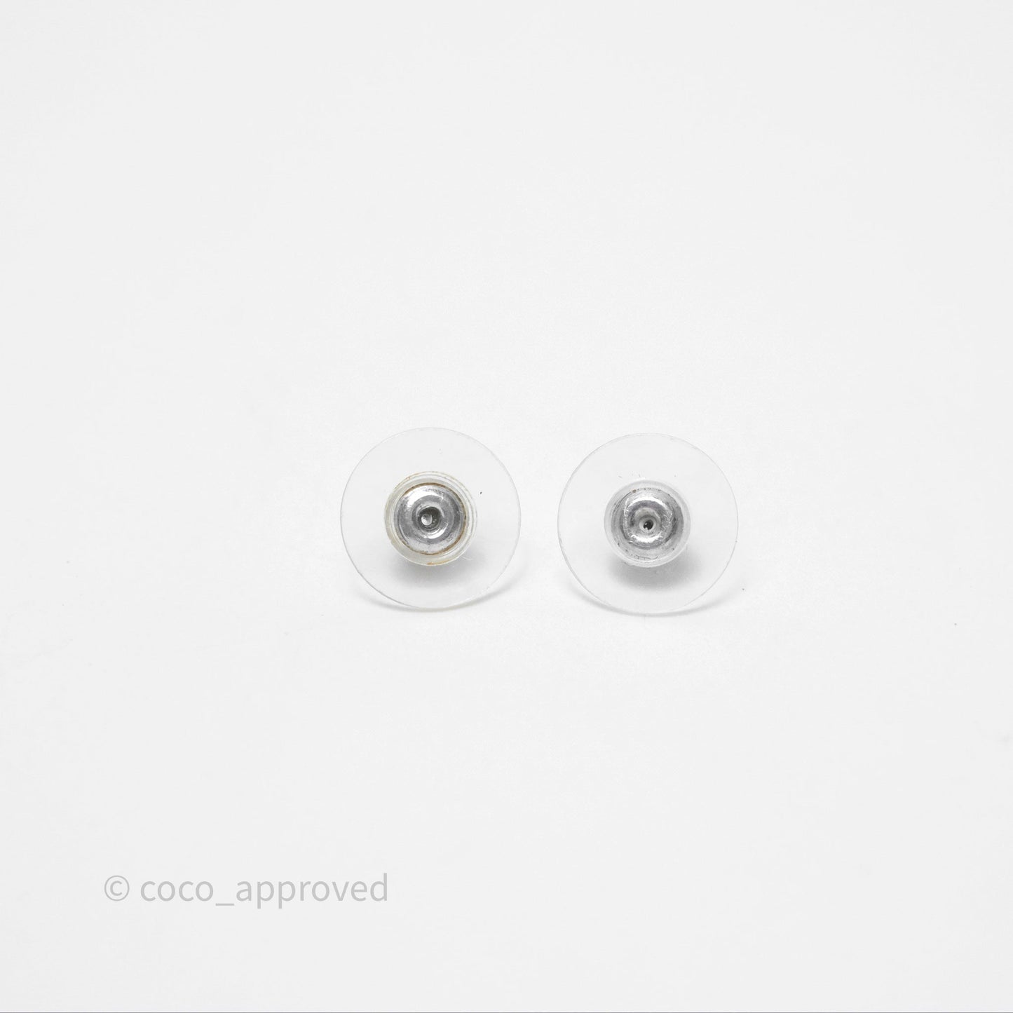Chanel CC Crystals Earrings Silver Tone 14C