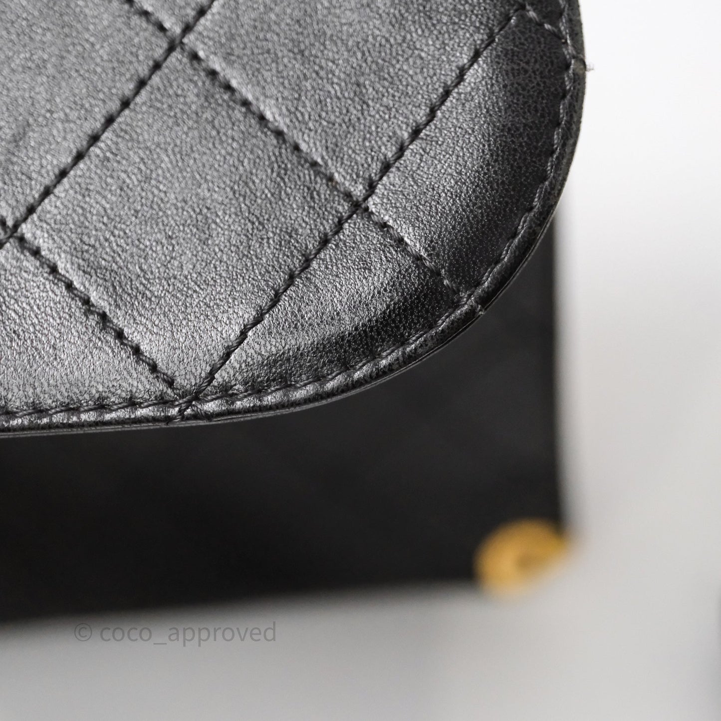 Chanel Quilted Flap Bag Black Calfskin Aged Gold Hardware
