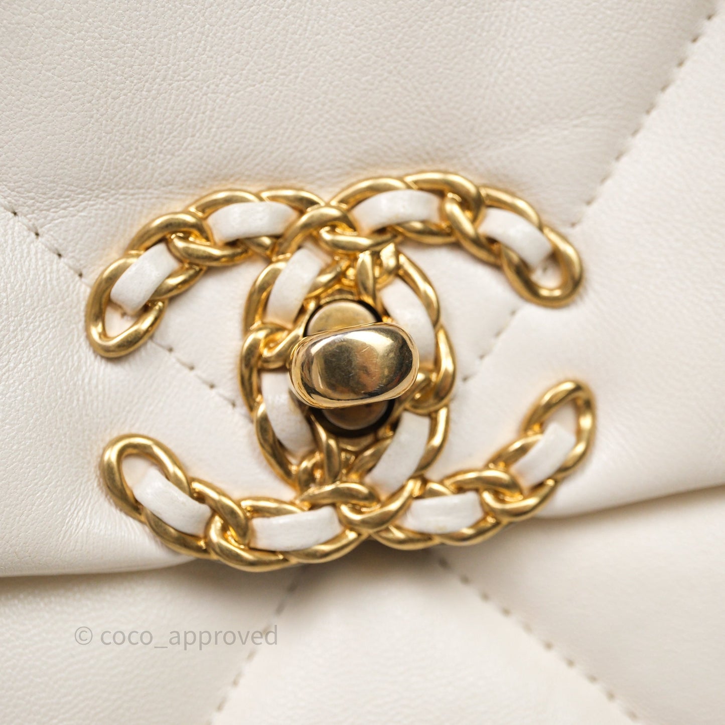 Chanel 19 Small Ivory White Mixed Hardware