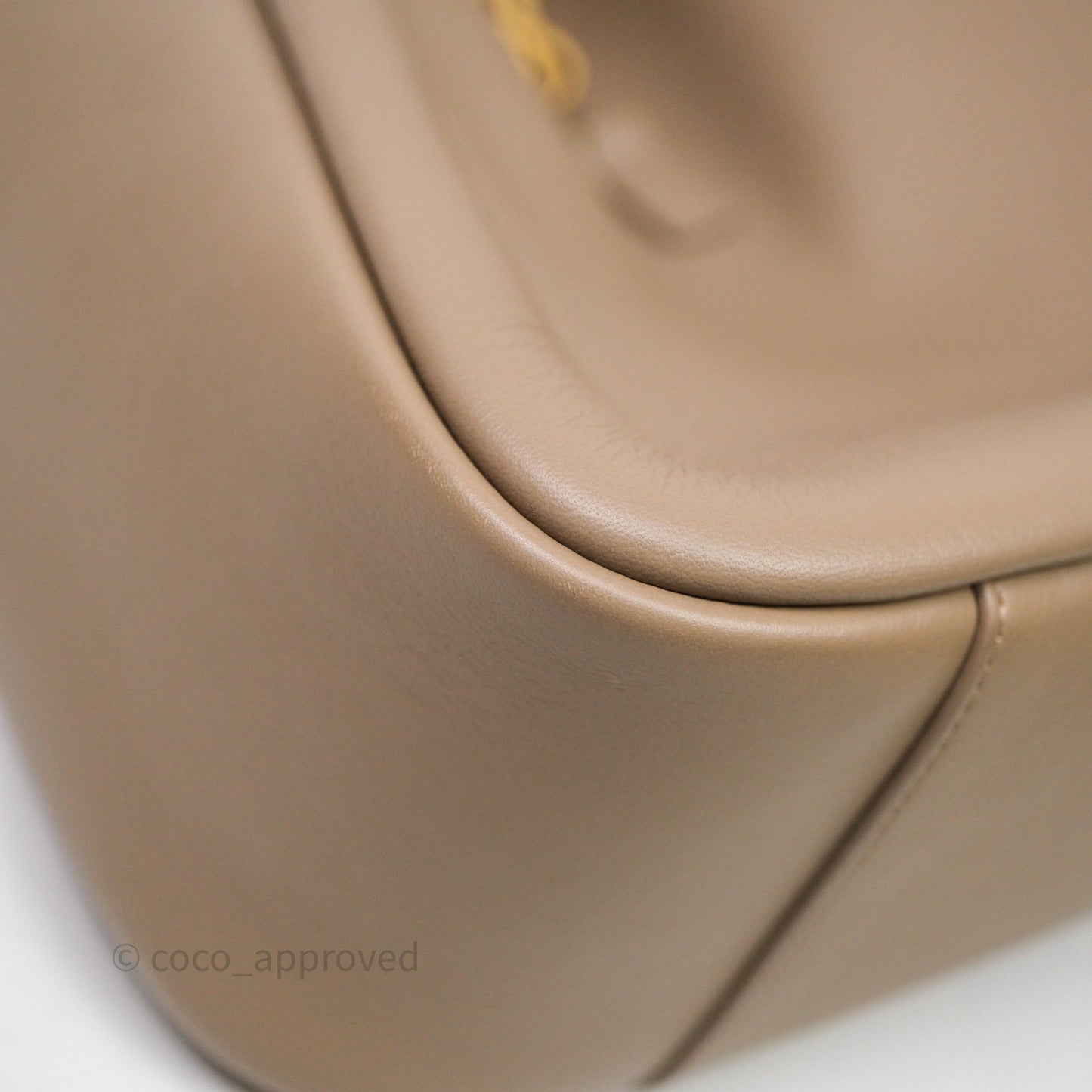 Saint Laurent LE 5 à 7 Supple Large Dusty Grey Grained Leather Gold Hardware