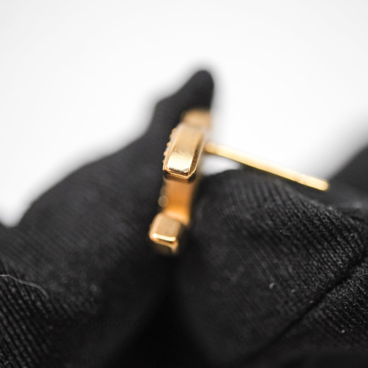 Chanel Crystal CC Earrings Gold Tone 21C