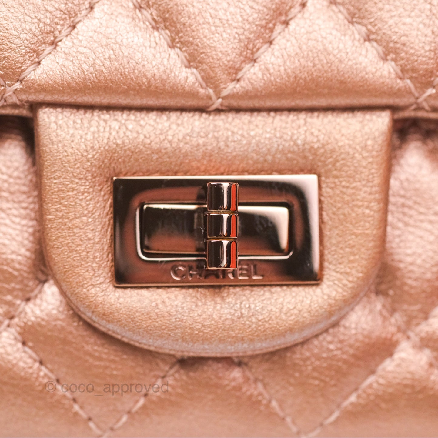 Chanel Mini Reissue 224 Copper Metallic Calfskin Rose Gold