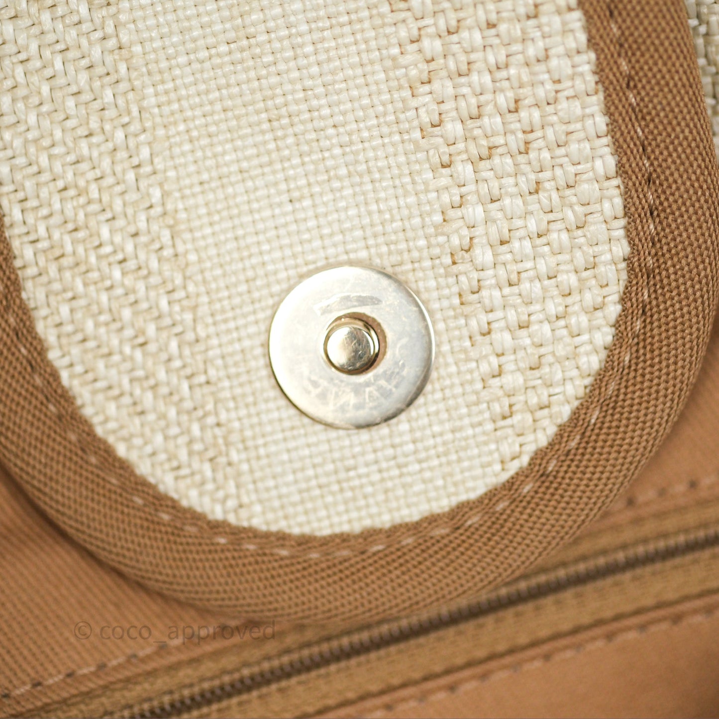 Chanel Large Deauville Beige Brown Tweed Gold Hardware