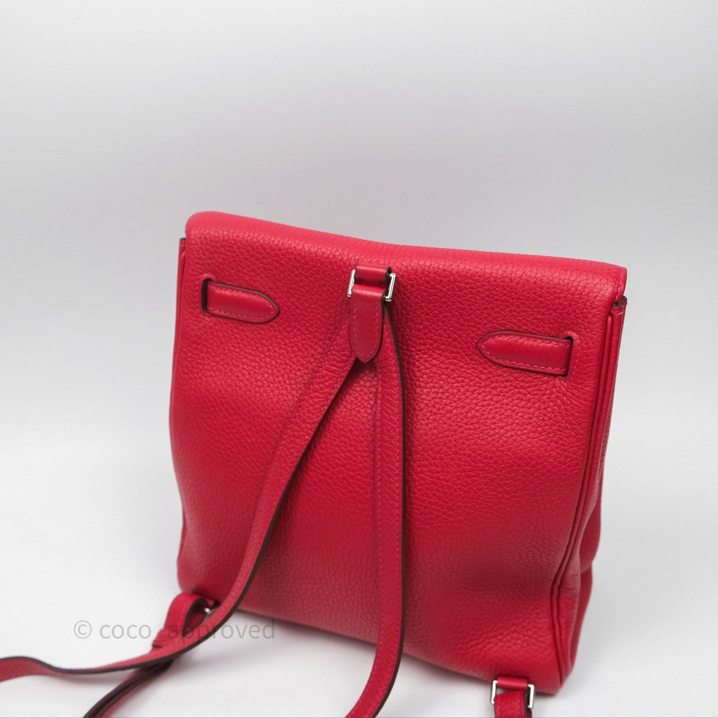 Hermès Kelly Ado Backpack Red Rouge Clemence Palladium Hardware