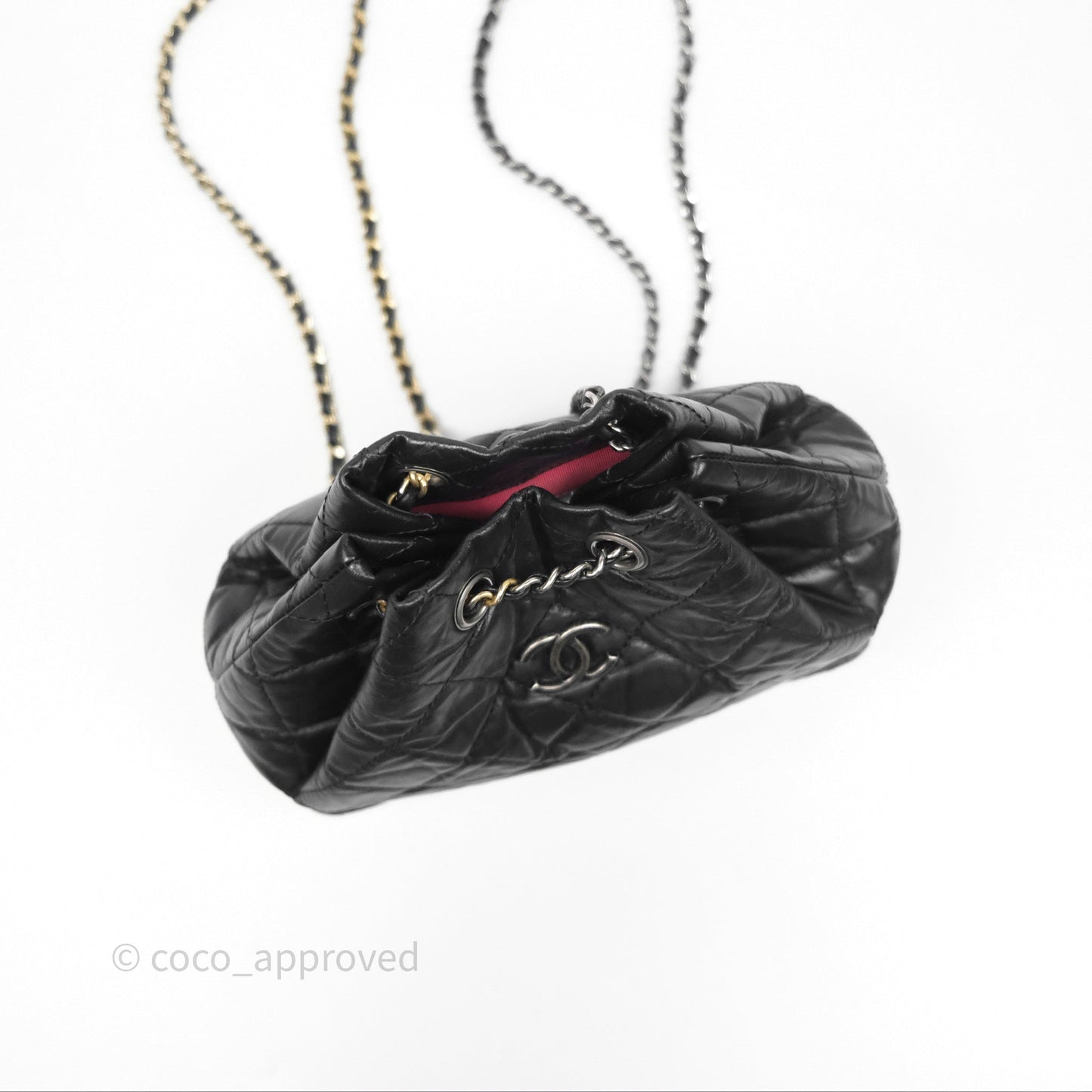 Chanel Small Gabrielle Backpack Black Aged Calfskin