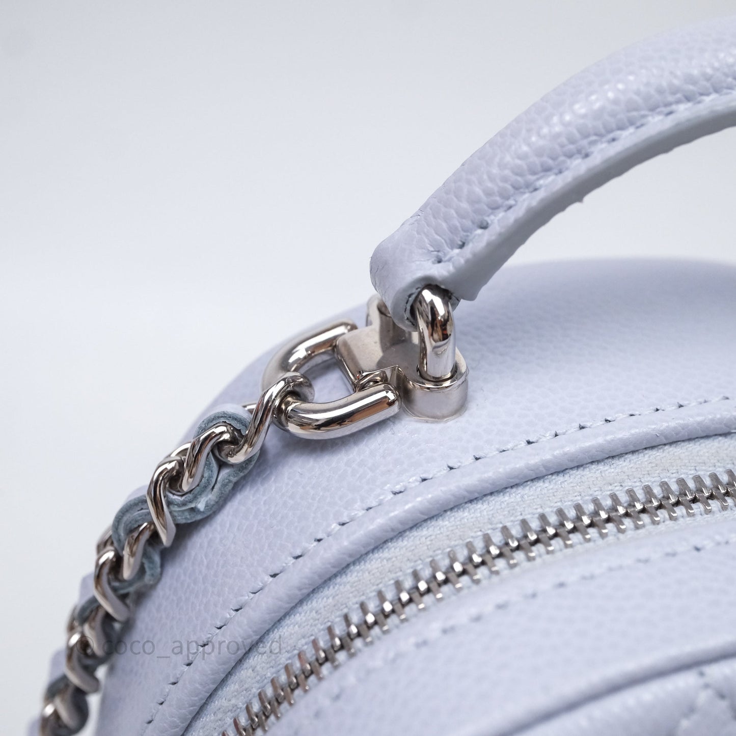 Chanel Classic Mini Backpack Light Blue Caviar Silver Hardware