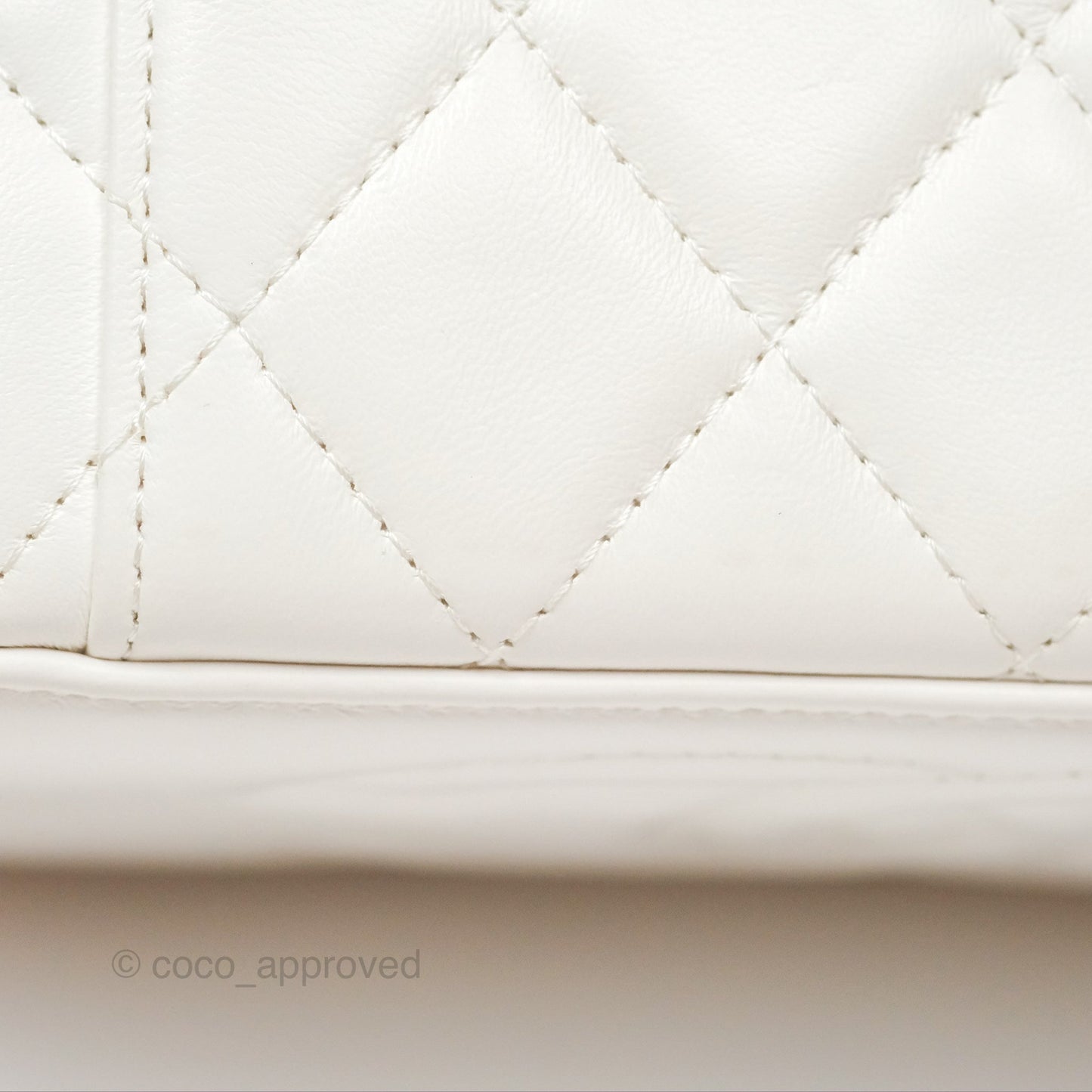 Chanel All Slide Vanity with Adjustable Chain White Lambskin Aged Gold Hardware