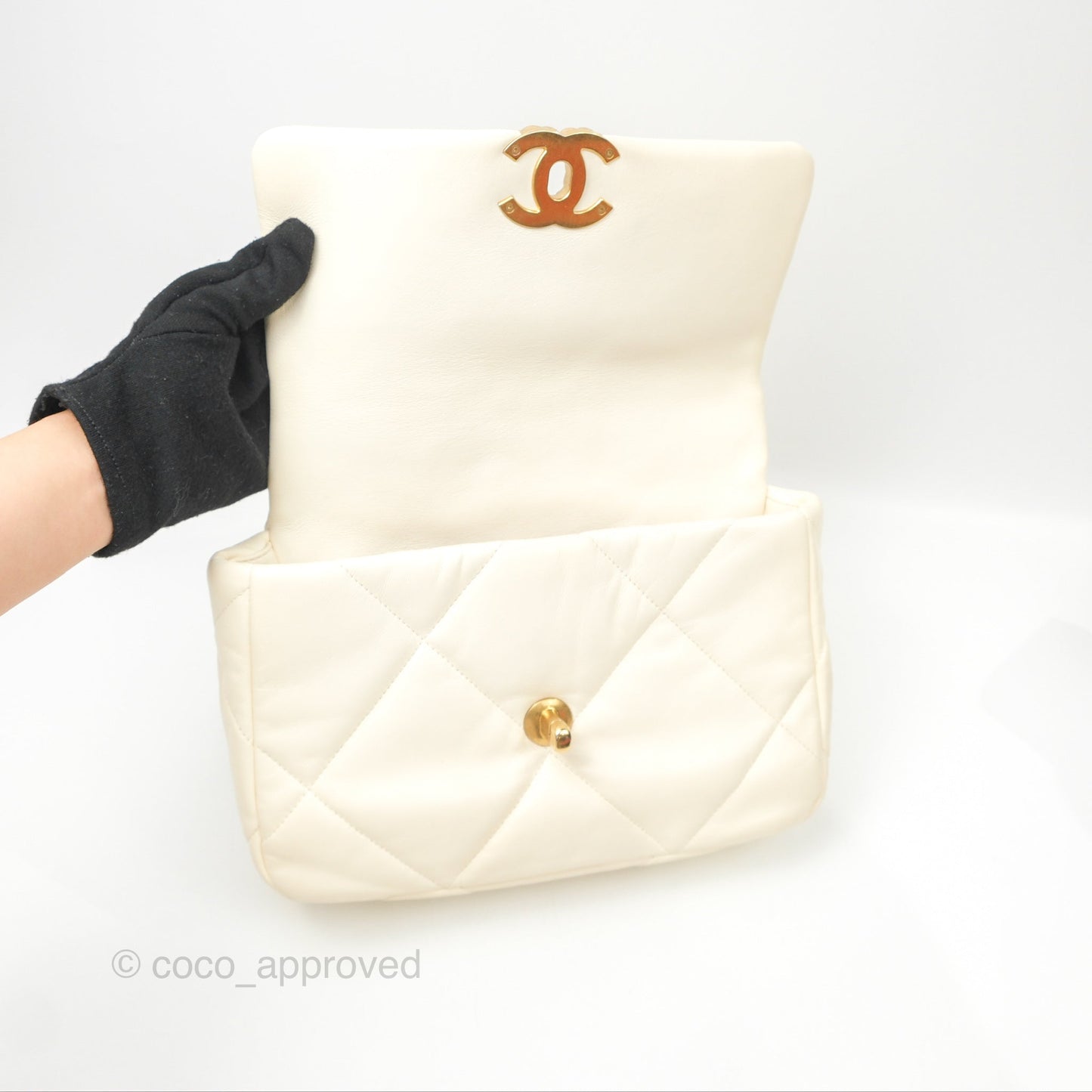 Chanel 19 Small Ivory Cream Mixed Hardware