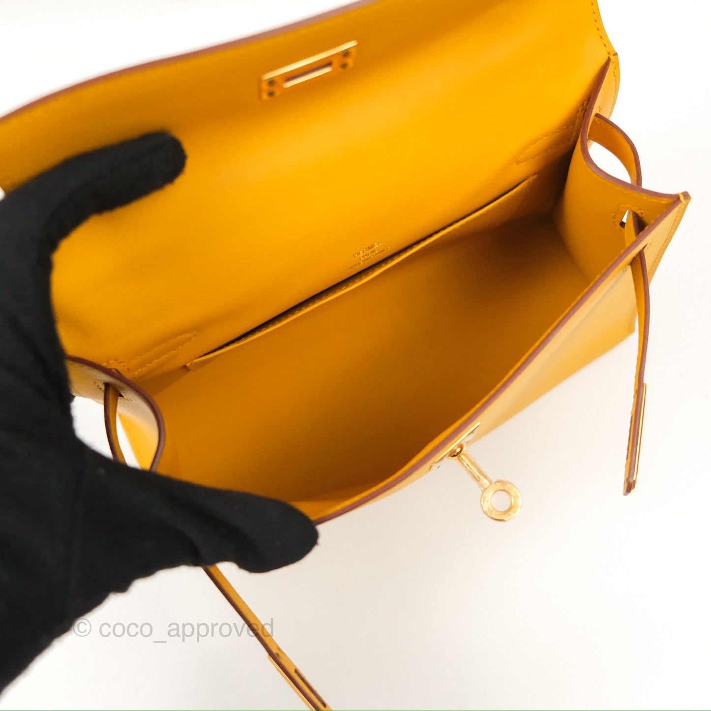 Hermès Kelly Mini Pochette Jaune Ambre Swift Gold Hardware