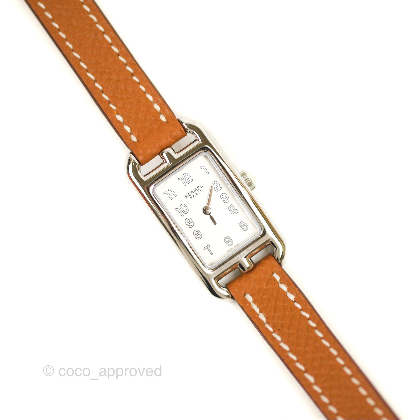Hermès Nantucket Watch PM Gold Chesnut Epsom Palladium Hardware
