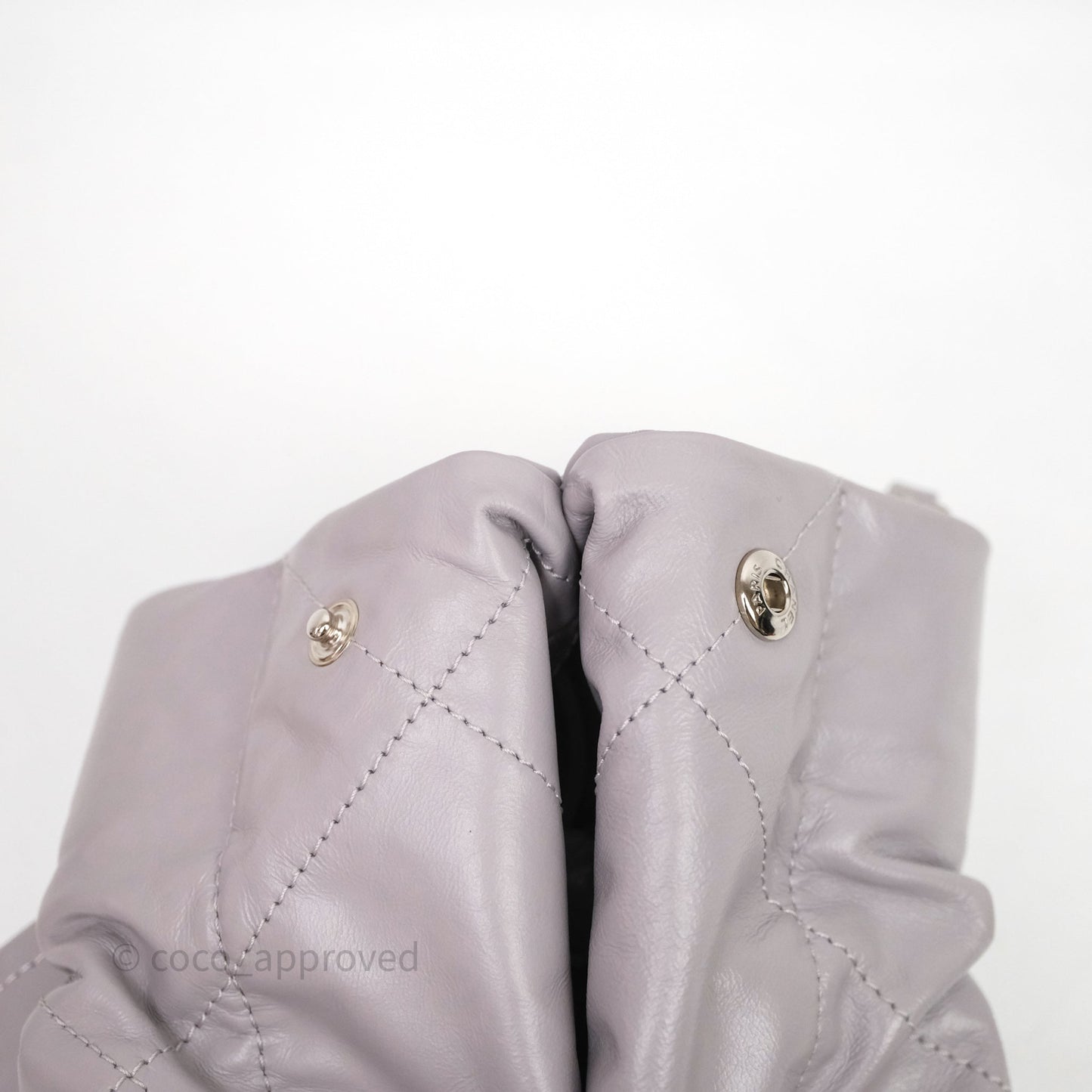 Chanel 22 Small Grey Aged Calfskin Matte Silver Hardware