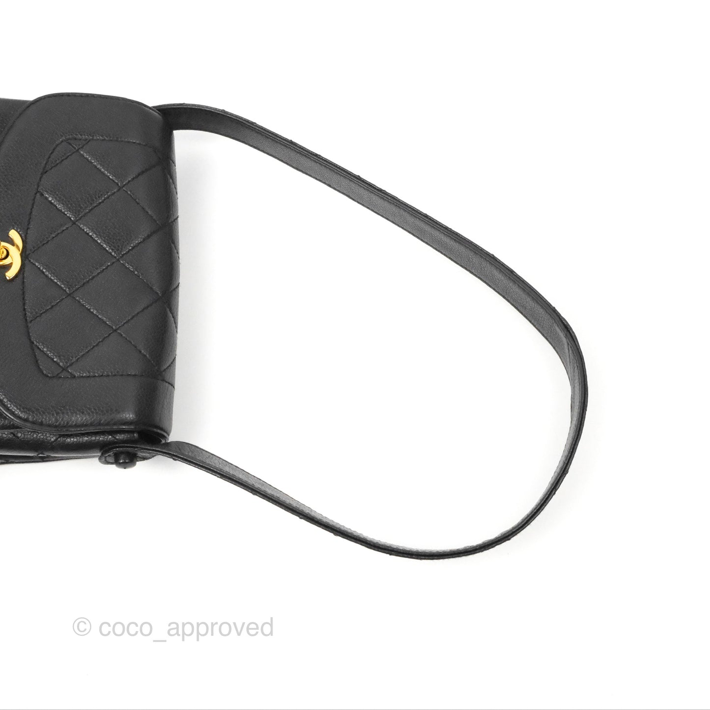 Chanel Shoulder Vintage Black Caviar 24K Gold Hardware