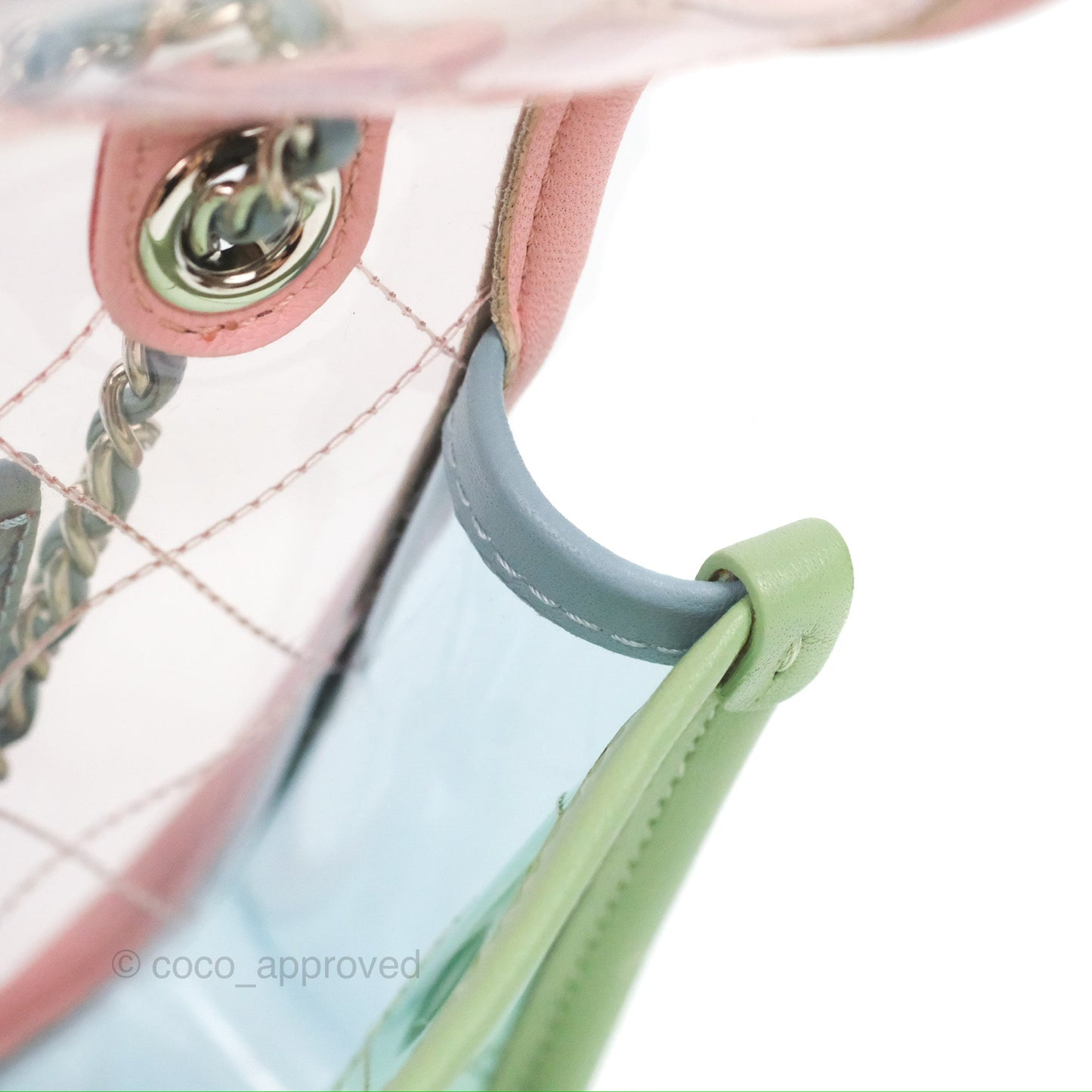 Chanel Mini Coco Splash Flap Bag PVC Lambskin Pink/Blue/Green Silver Hardware