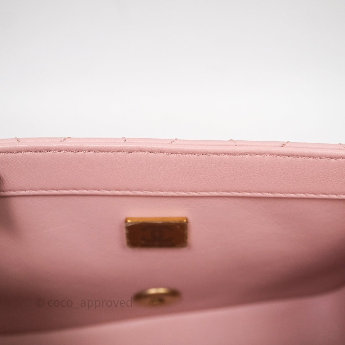 Chanel Quilted Mini Square Flap with Camellia Adjustable Chain Pink Clair Lambskin