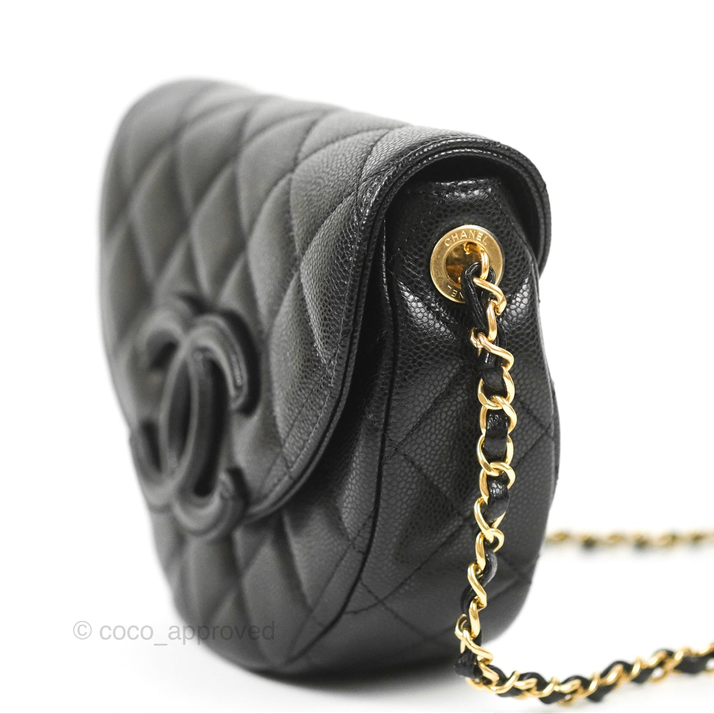 Chanel Mini Messenger Black Caviar Bag 23P