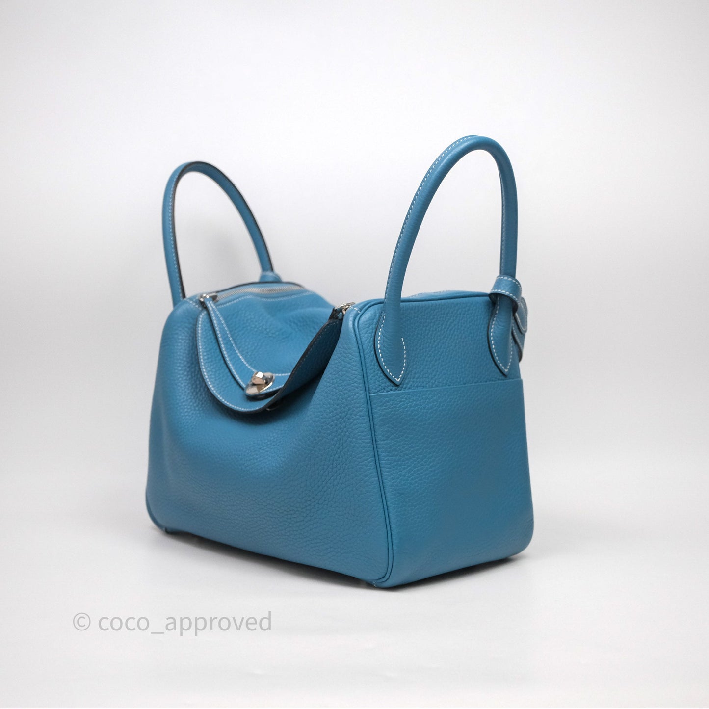 Hermès Lindy 30 Bleu Jean 75 Clemence Palladium Hardware
