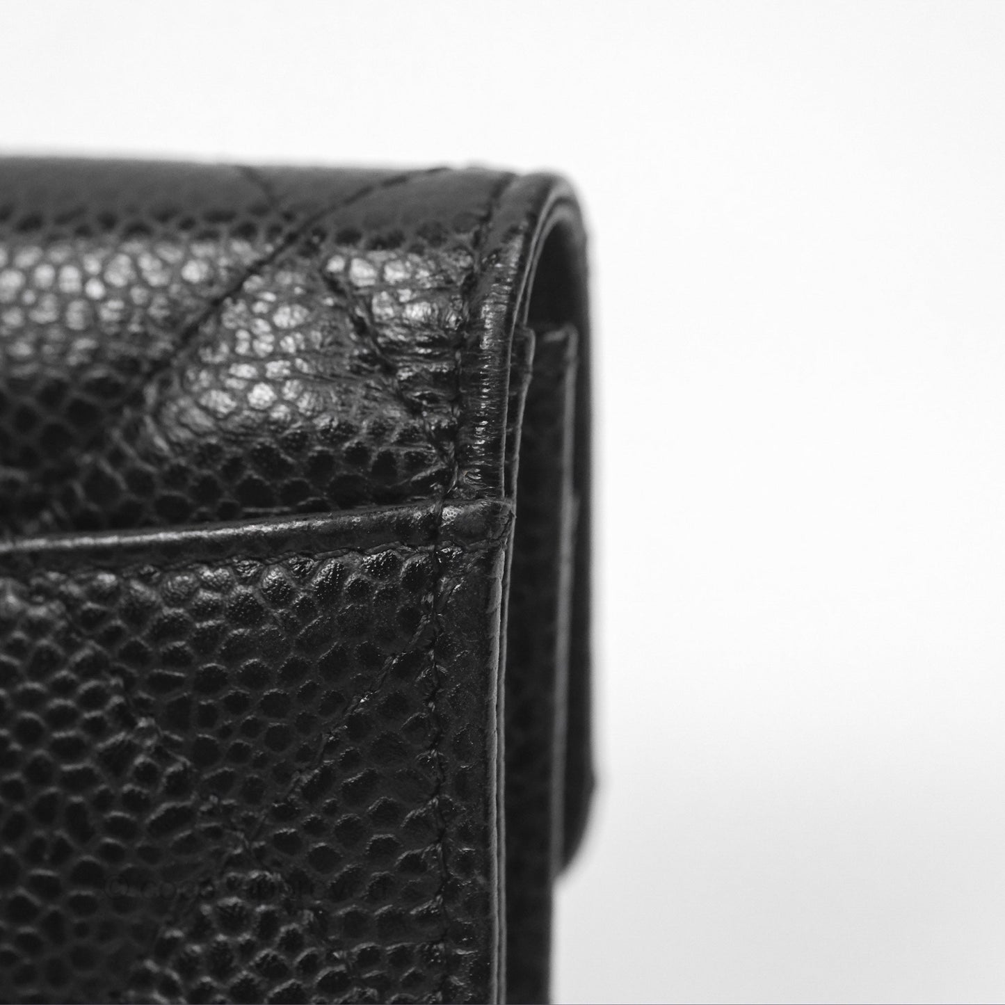Chanel Quilted Flap Card Holder Caviar Black Gold Hardware