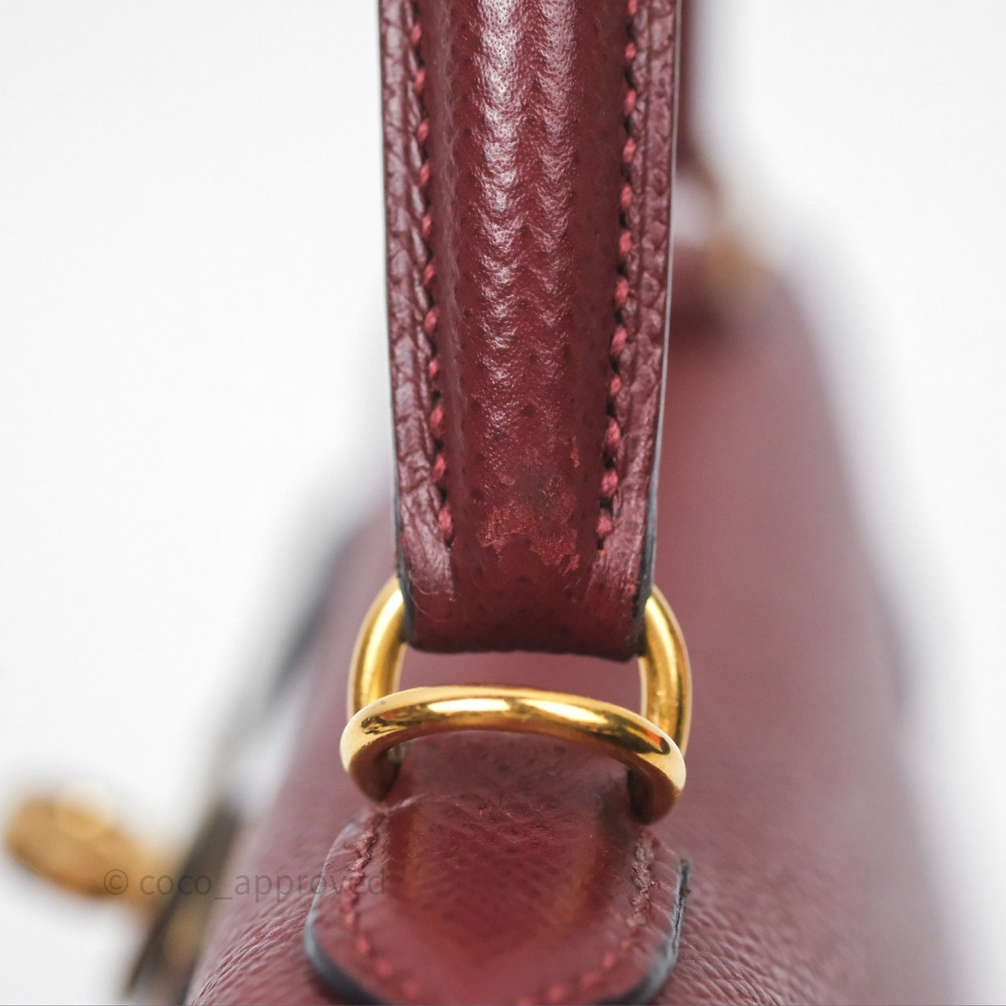 Hermès Sellier Kelly 25 Rouge H Epsom Gold Hardware