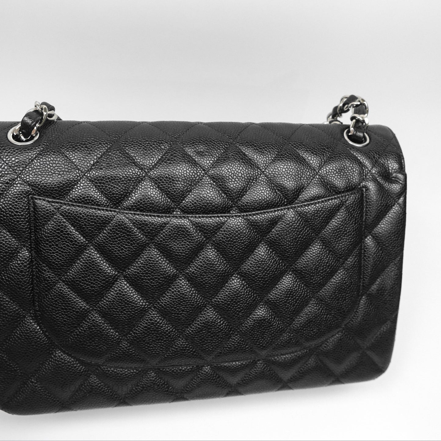 Chanel Jumbo Double Flap Black Caviar Silver Hardware⁣⁣