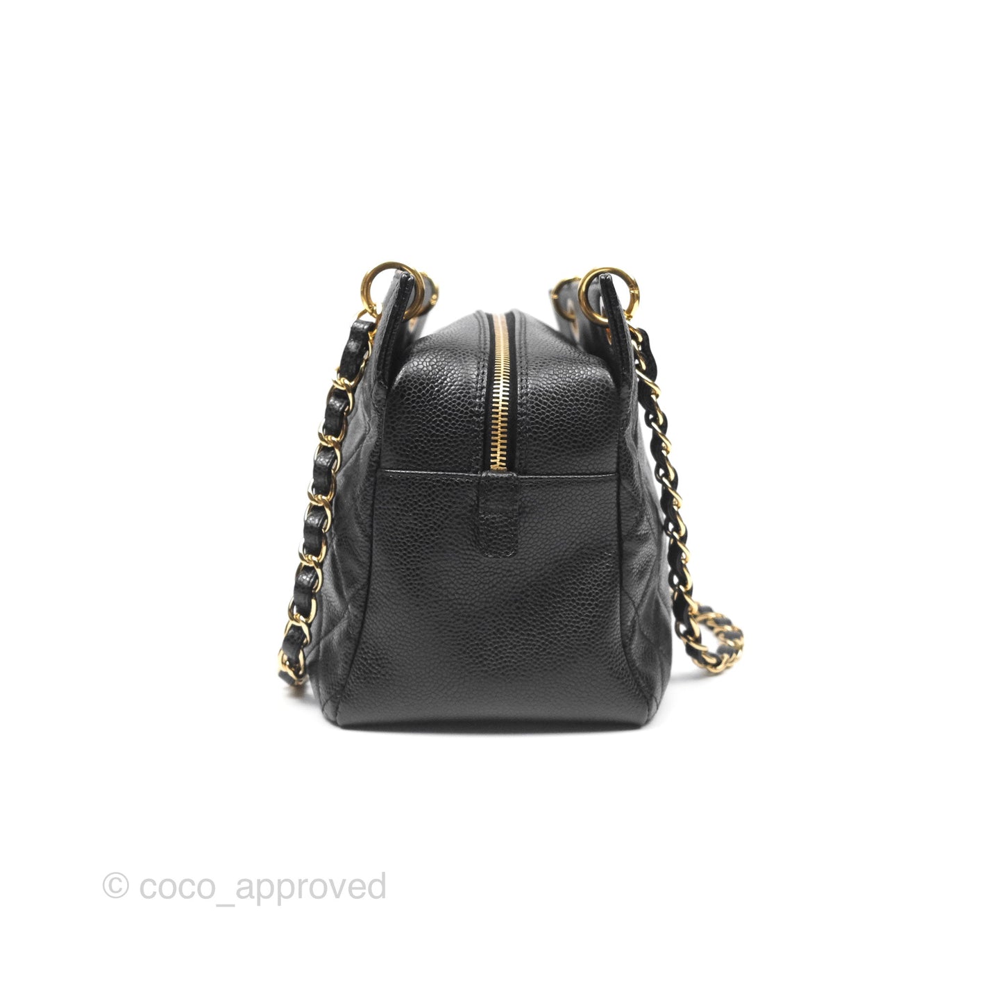 Chanel PTT Petite Timeless Shopping Tote Bag Black Caviar Gold Hardware