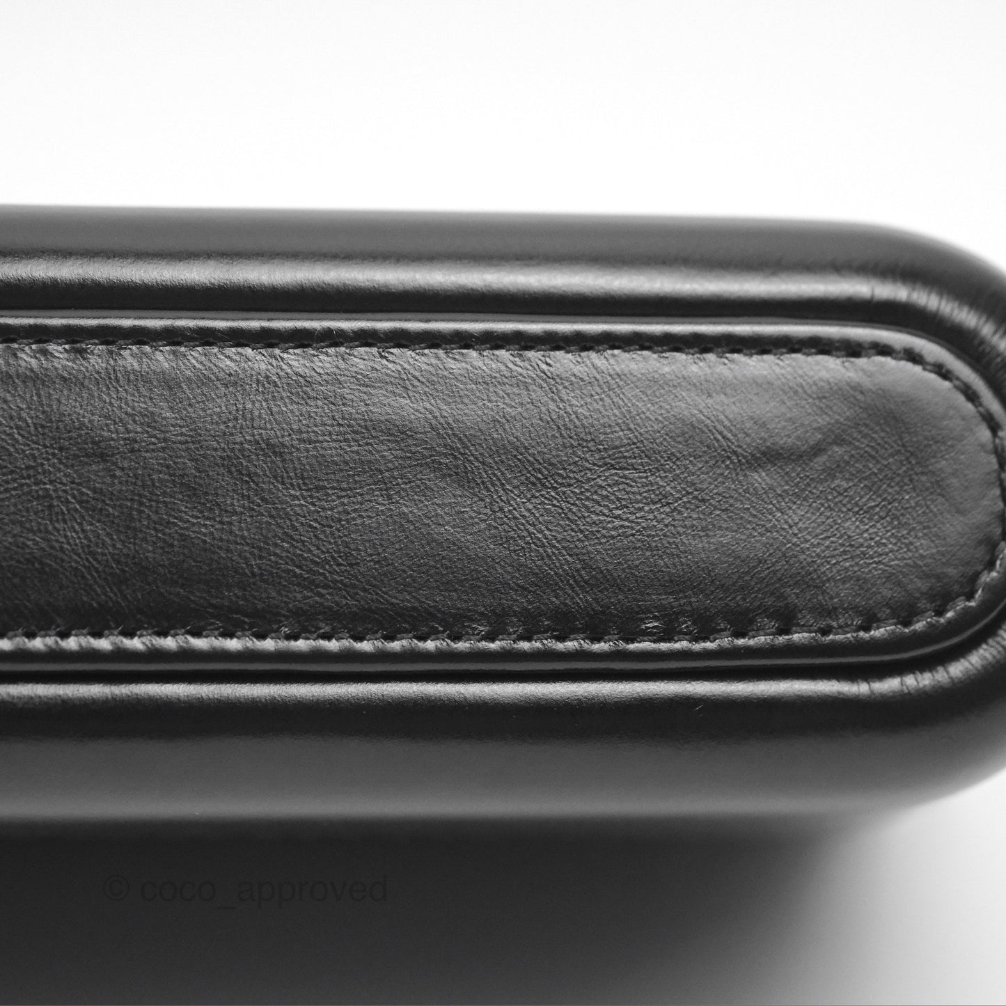Chanel Gabrielle Clutch With Logo Strap Aged Calfskin Black Mixed Hardware