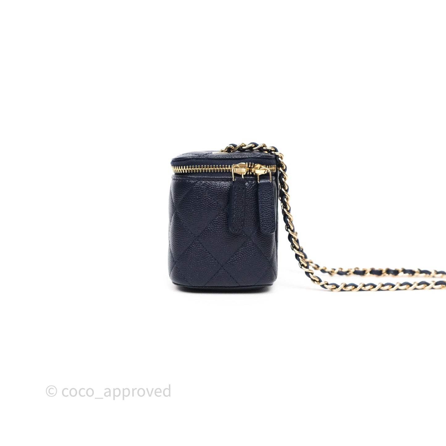 Chanel Mini Vanity With Chain Navy Caviar Gold Hardware